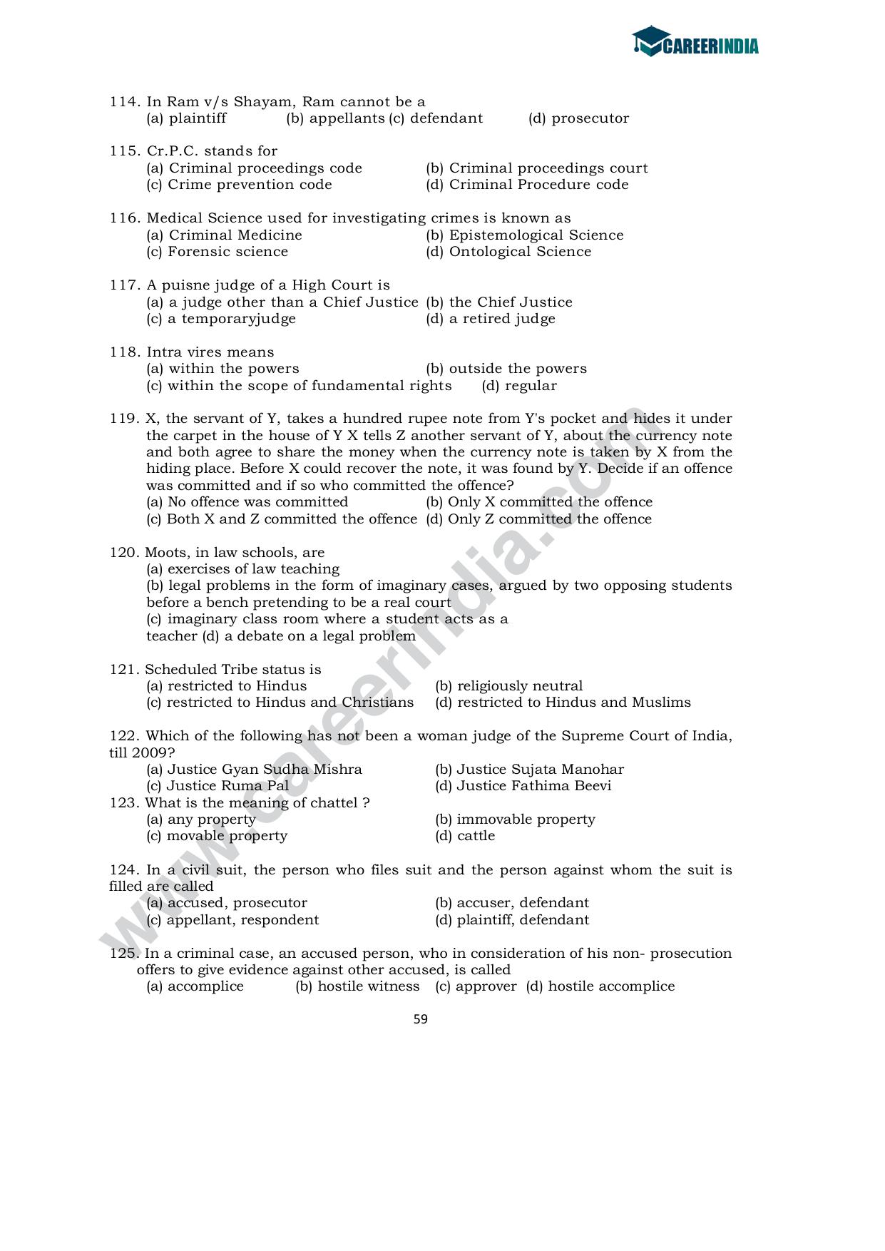 CLAT 2010 UG Sample Question Paper - Page 12