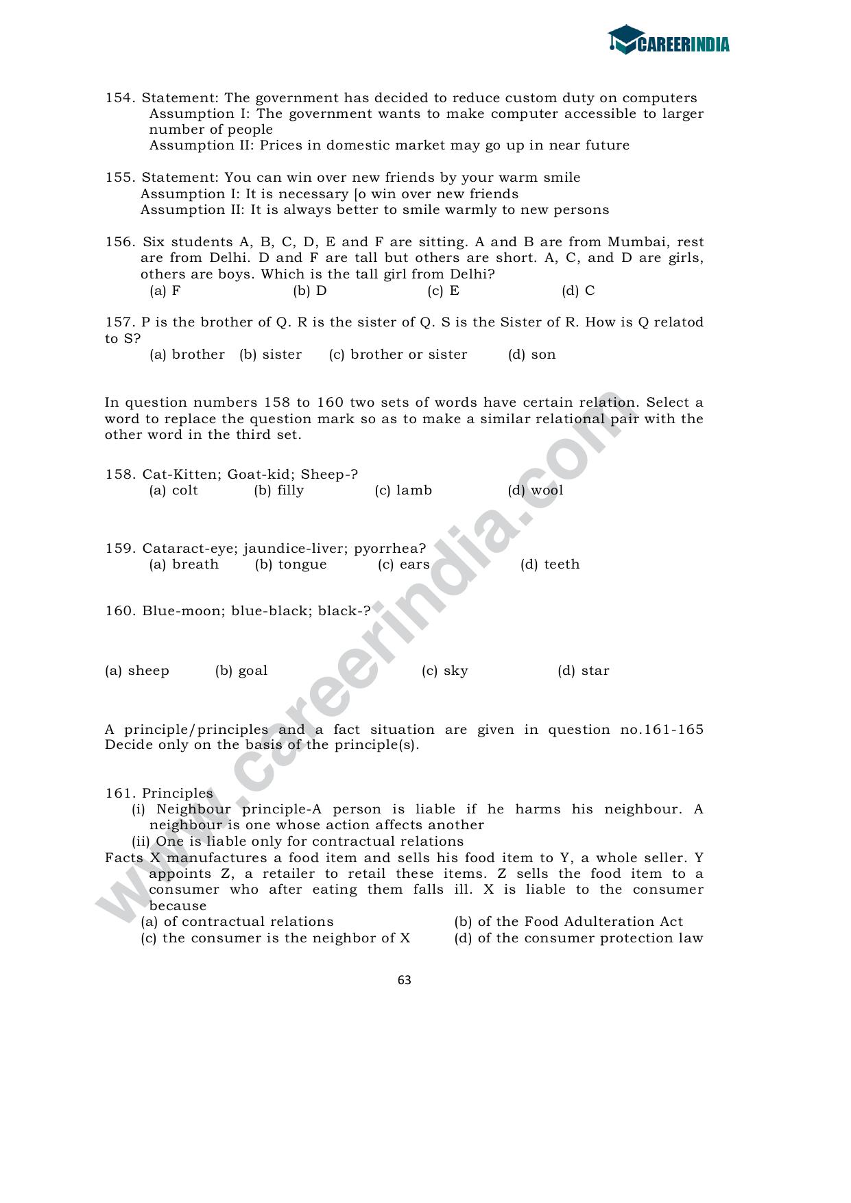 CLAT 2010 UG Sample Question Paper - Page 16