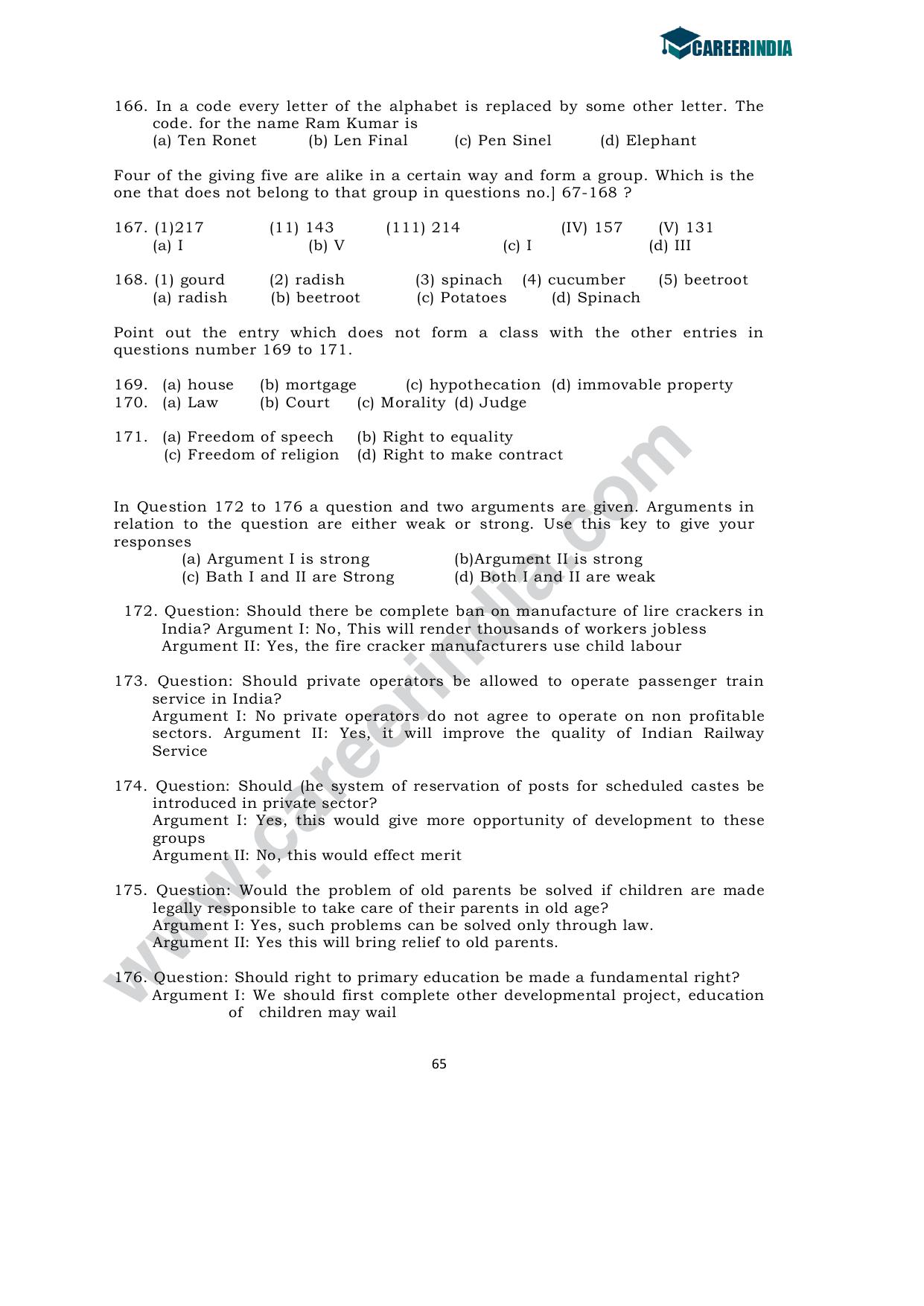 CLAT 2010 UG Sample Question Paper - Page 18