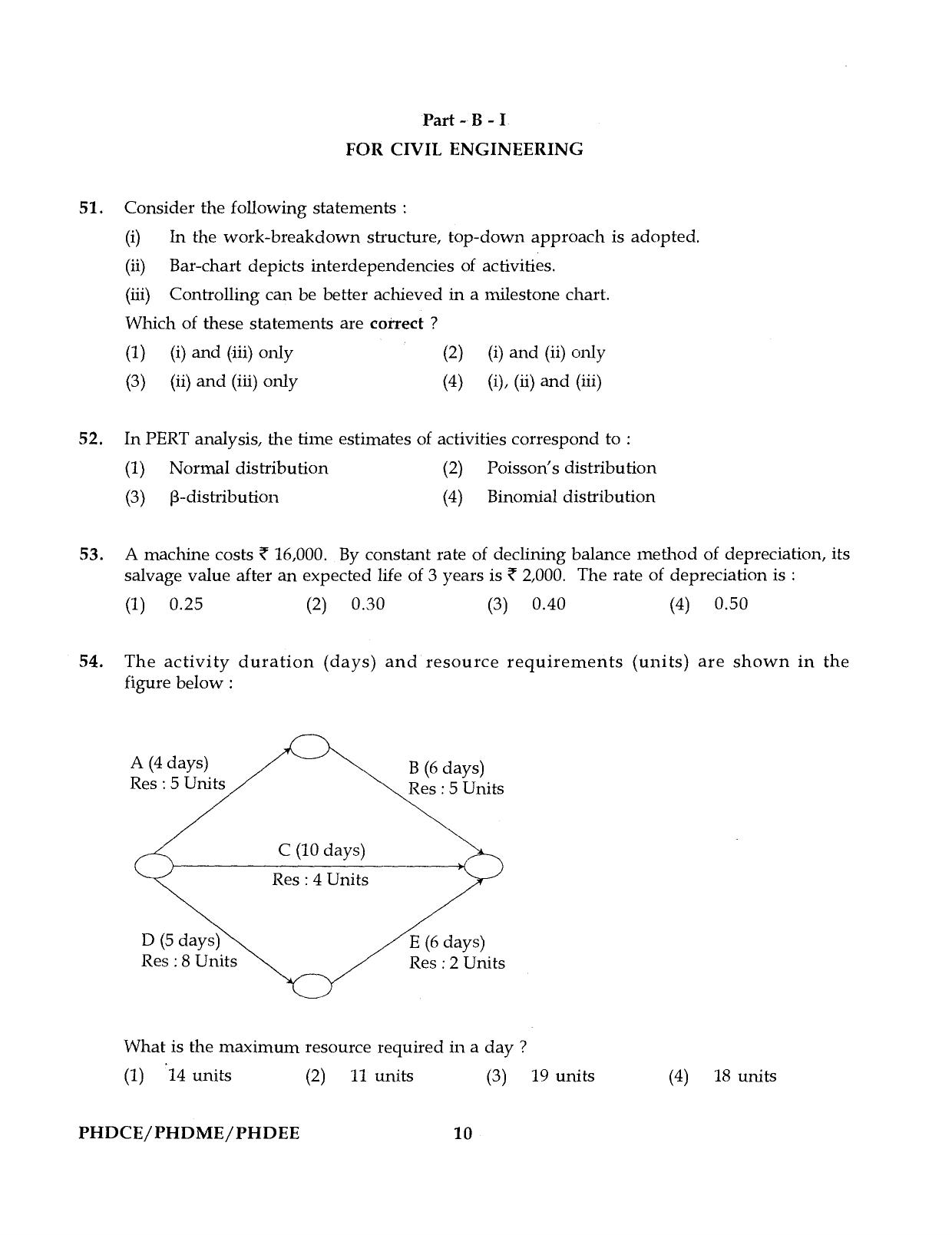 IGNOU PhD Entrance Test Ph.D. (Civil, Mechanical, Electrical Engineering) Programme 2016 Question Paper - Page 10