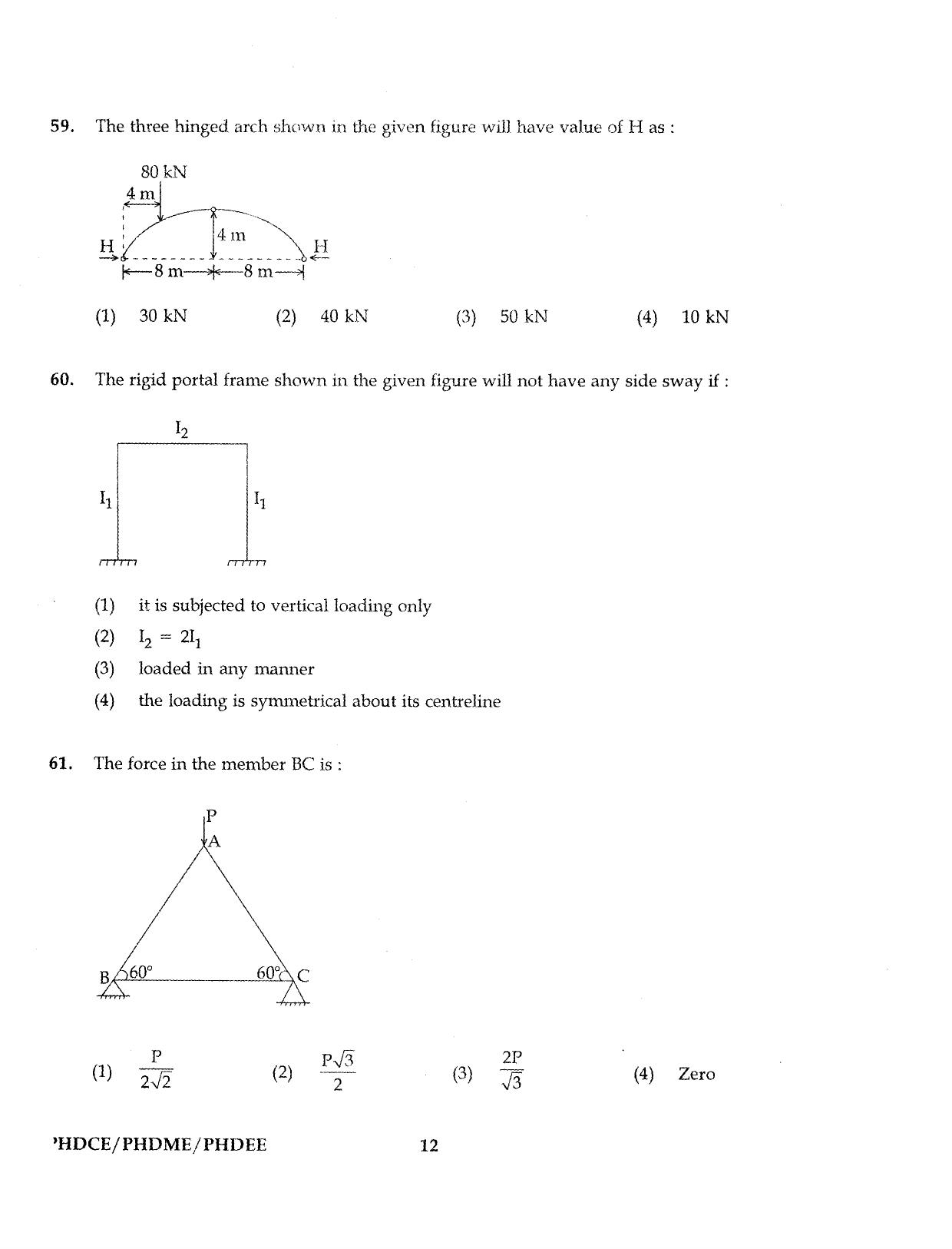 IGNOU PhD Entrance Test Ph.D. (Civil, Mechanical, Electrical Engineering) Programme 2016 Question Paper - Page 12