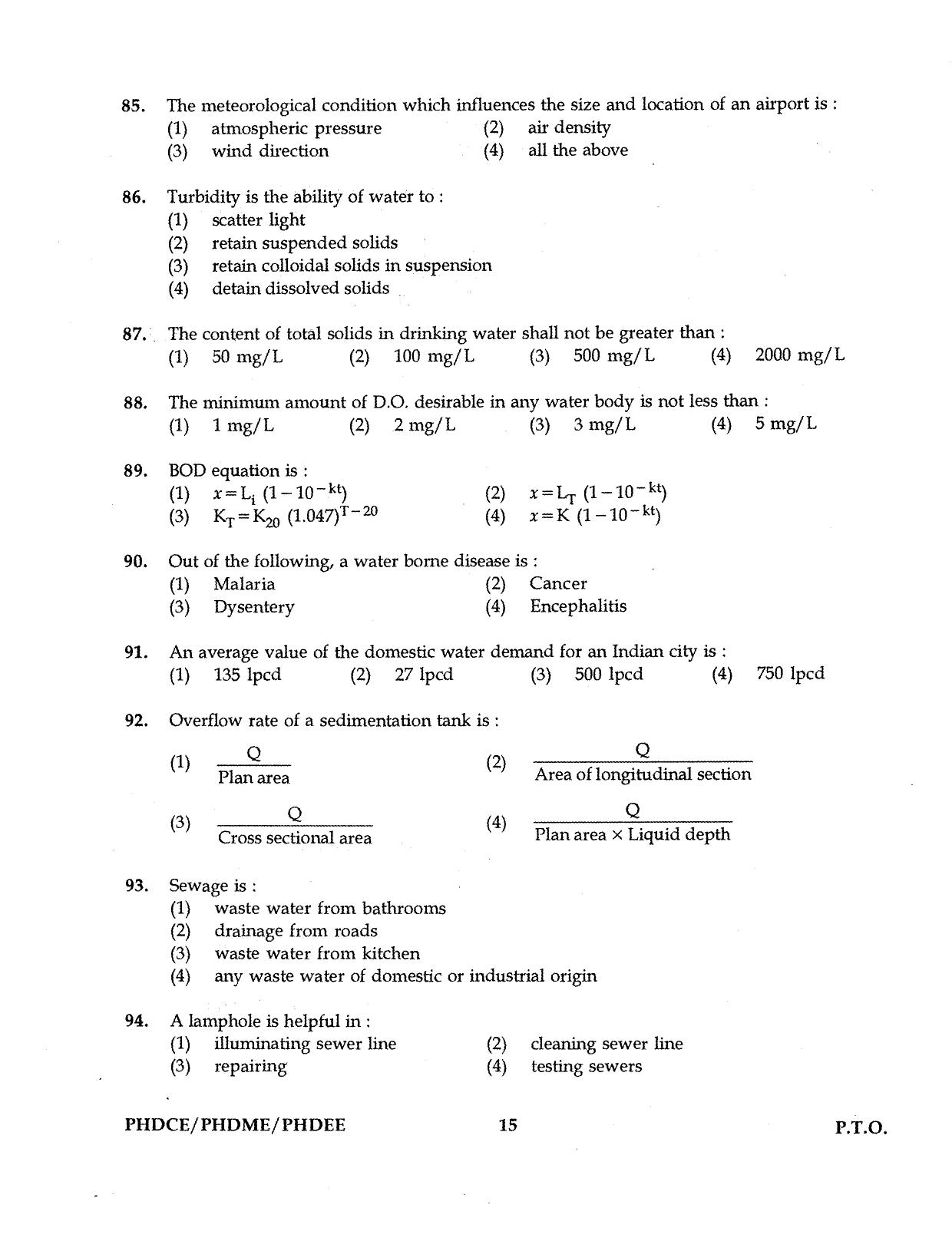 IGNOU PhD Entrance Test Ph.D. (Civil, Mechanical, Electrical Engineering) Programme 2016 Question Paper - Page 15