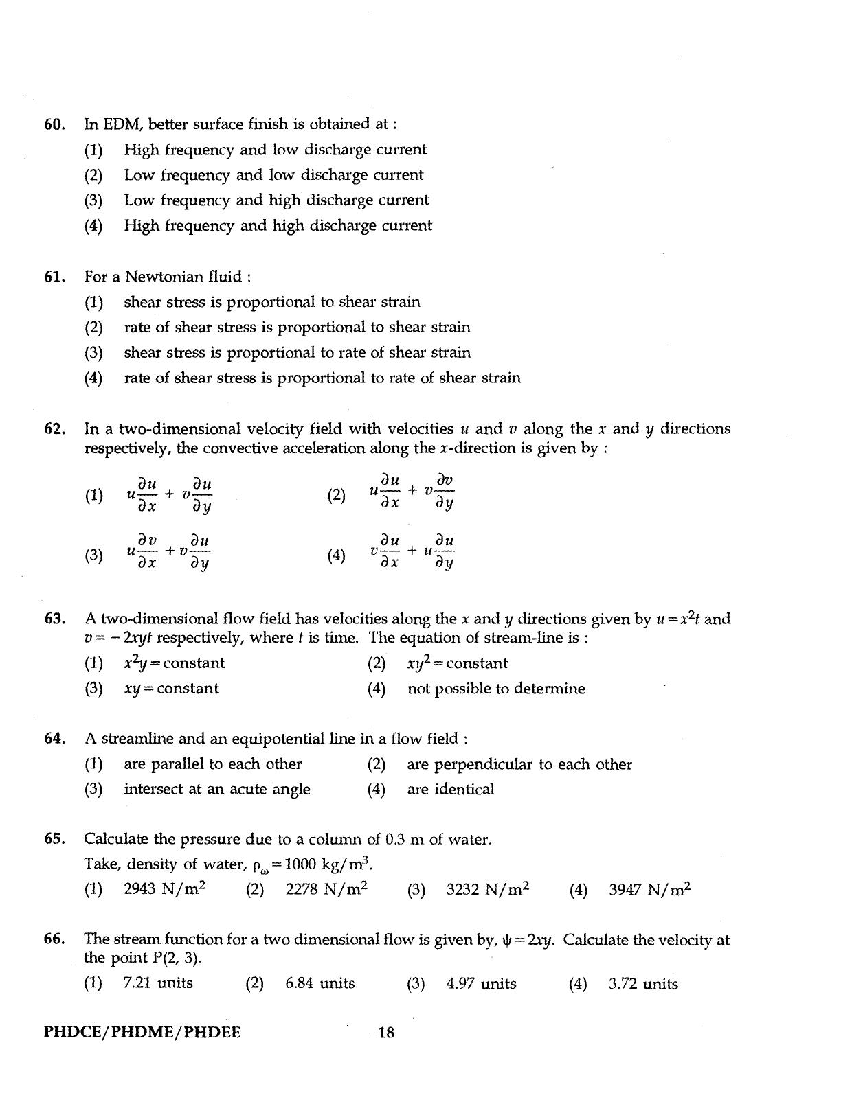 IGNOU PhD Entrance Test Ph.D. (Civil, Mechanical, Electrical Engineering) Programme 2016 Question Paper - Page 18