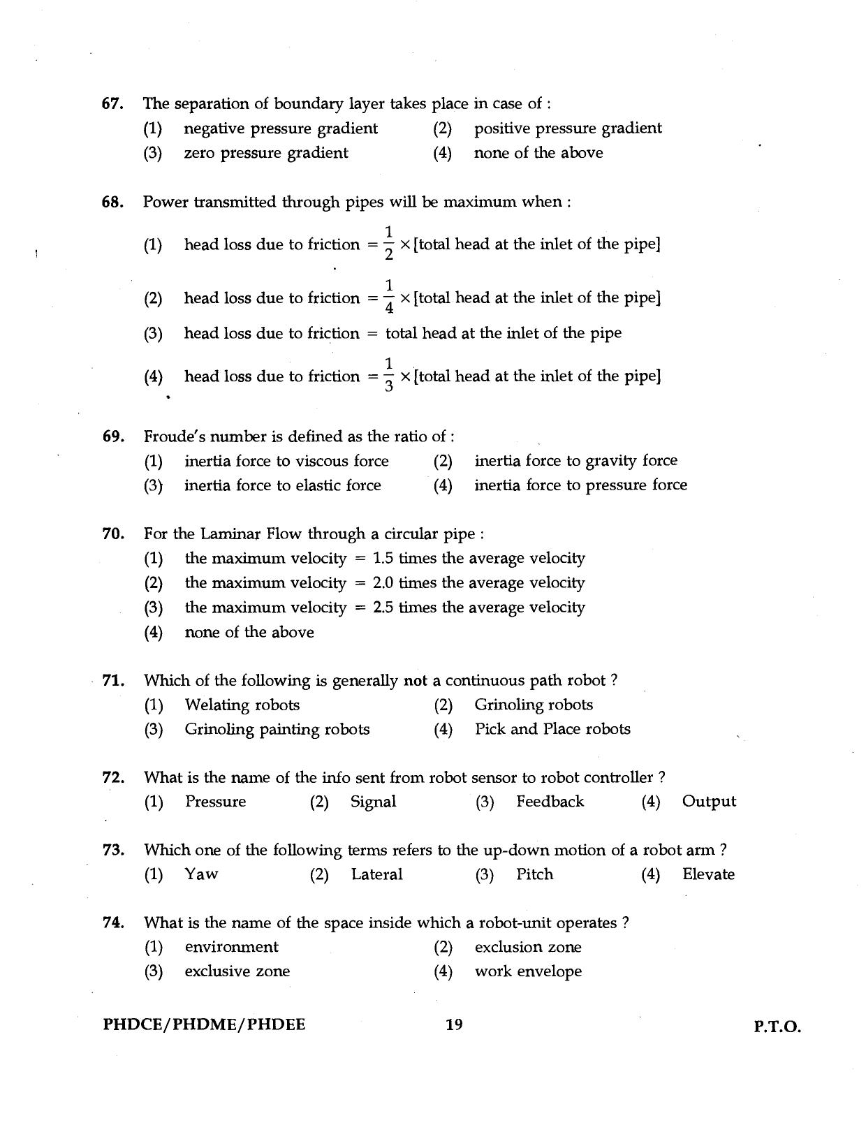 IGNOU PhD Entrance Test Ph.D. (Civil, Mechanical, Electrical Engineering) Programme 2016 Question Paper - Page 19
