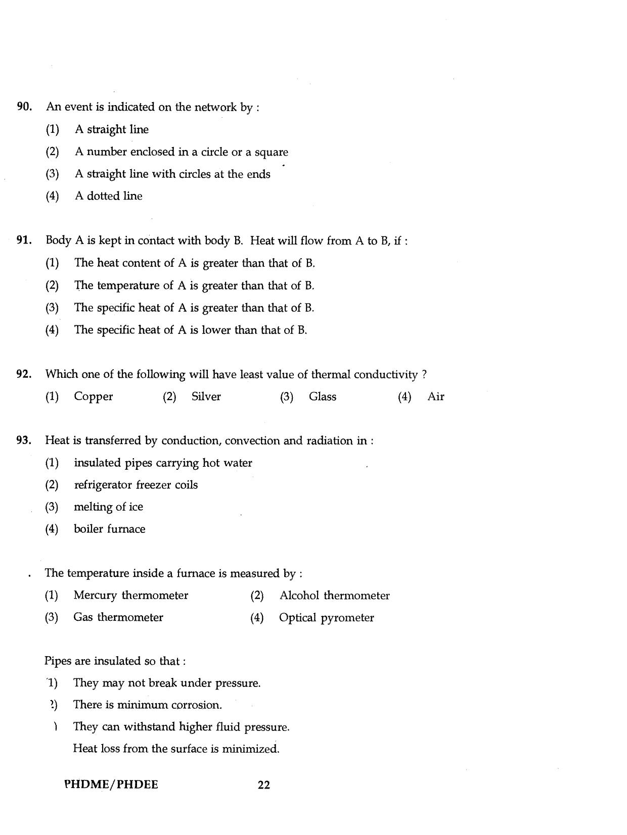 IGNOU PhD Entrance Test Ph.D. (Civil, Mechanical, Electrical Engineering) Programme 2016 Question Paper - Page 22