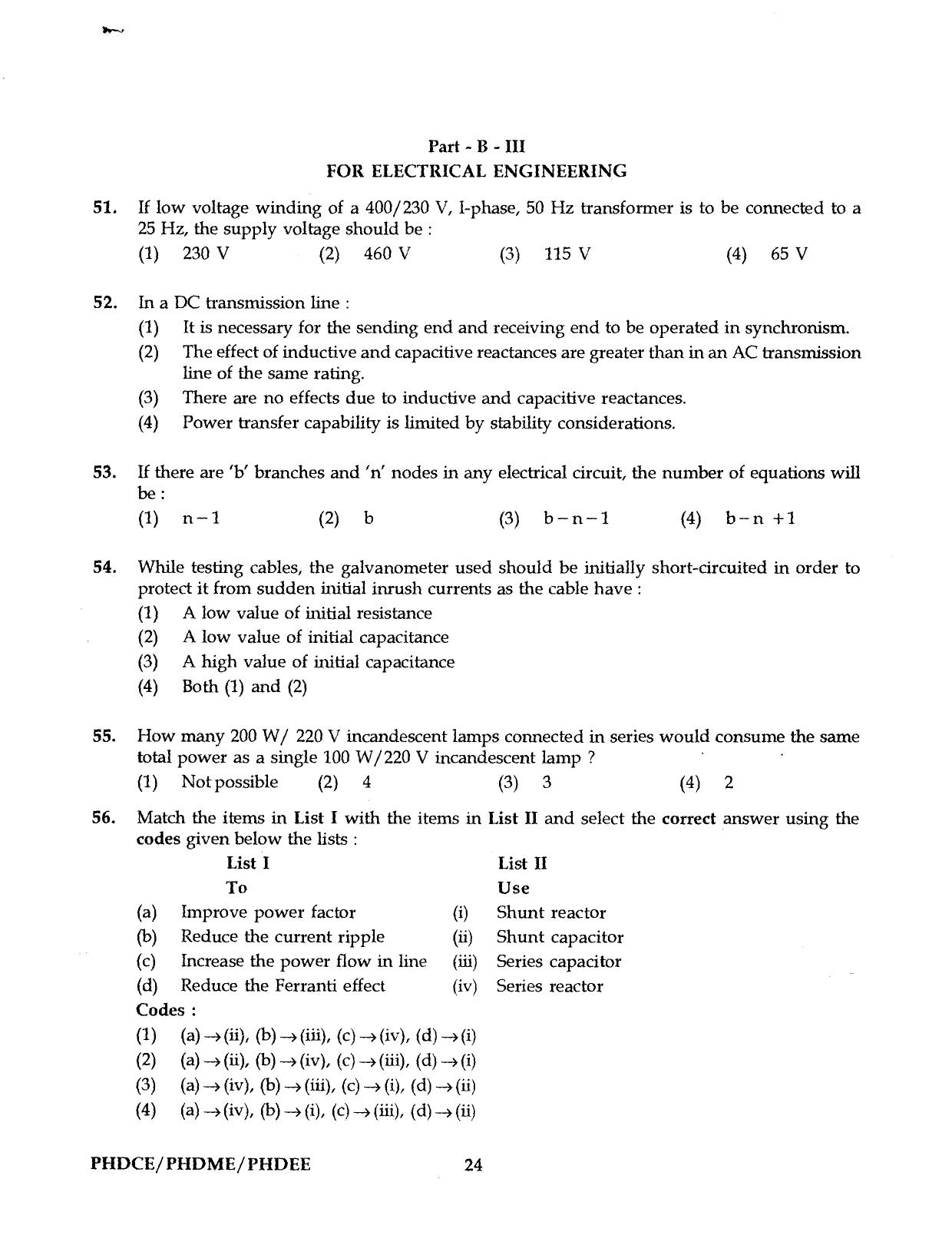 IGNOU PhD Entrance Test Ph.D. (Civil, Mechanical, Electrical Engineering) Programme 2016 Question Paper - Page 24