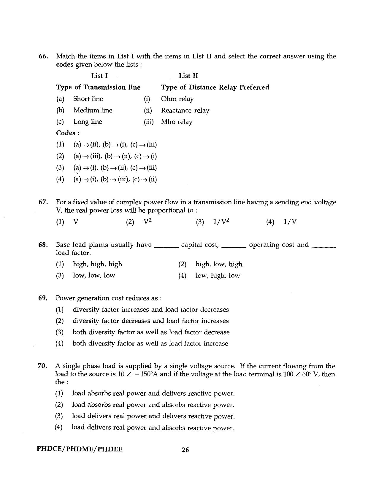 IGNOU PhD Entrance Test Ph.D. (Civil, Mechanical, Electrical Engineering) Programme 2016 Question Paper - Page 26