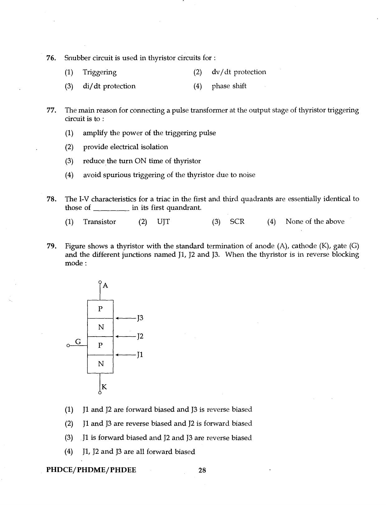 IGNOU PhD Entrance Test Ph.D. (Civil, Mechanical, Electrical Engineering) Programme 2016 Question Paper - Page 28