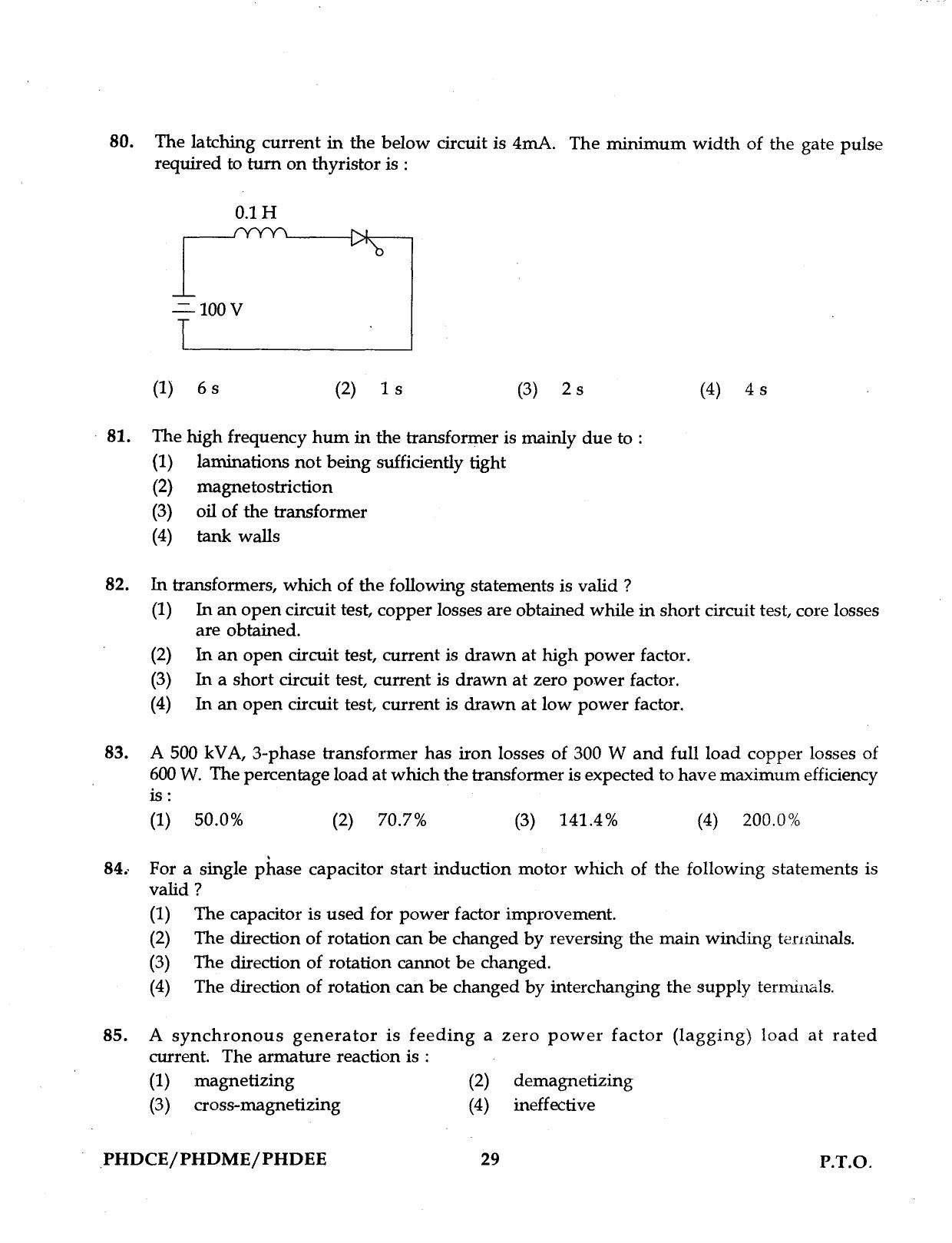 IGNOU PhD Entrance Test Ph.D. (Civil, Mechanical, Electrical Engineering) Programme 2016 Question Paper - Page 29