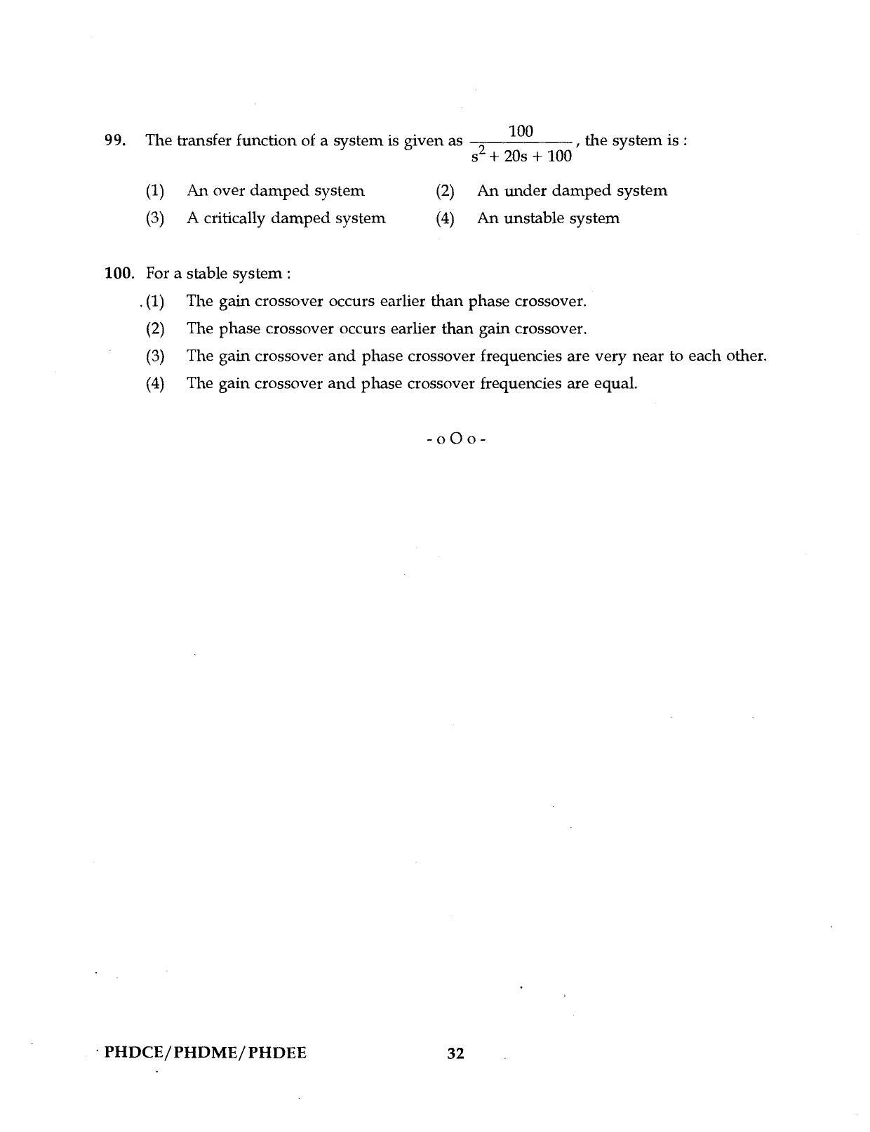 IGNOU PhD Entrance Test Ph.D. (Civil, Mechanical, Electrical Engineering) Programme 2016 Question Paper - Page 32