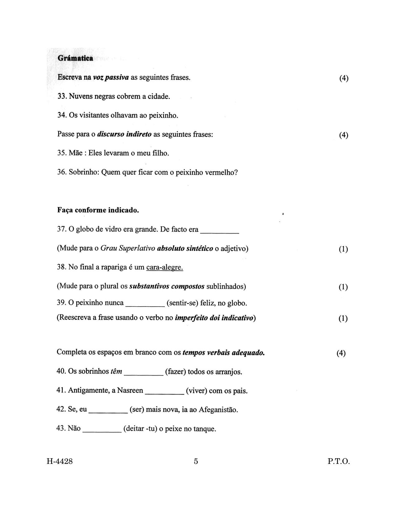Goa Board Class 12 Portuguese II (March 2024) Question Paper - Page 5