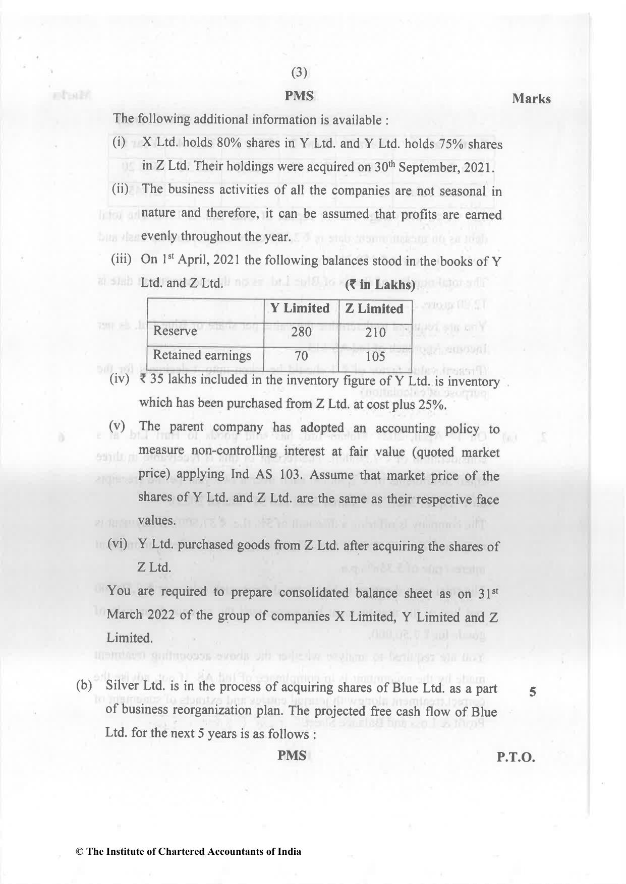 CA Final Nov 2022 Question Paper - Paper 1 – Financial Reporting - Page 3