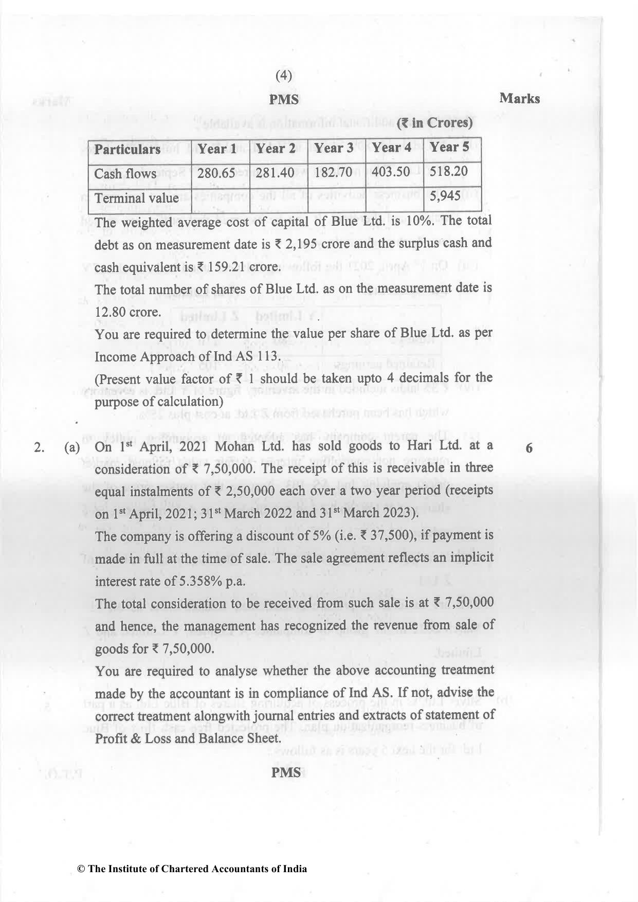 CA Final Nov 2022 Question Paper - Paper 1 – Financial Reporting - Page 4