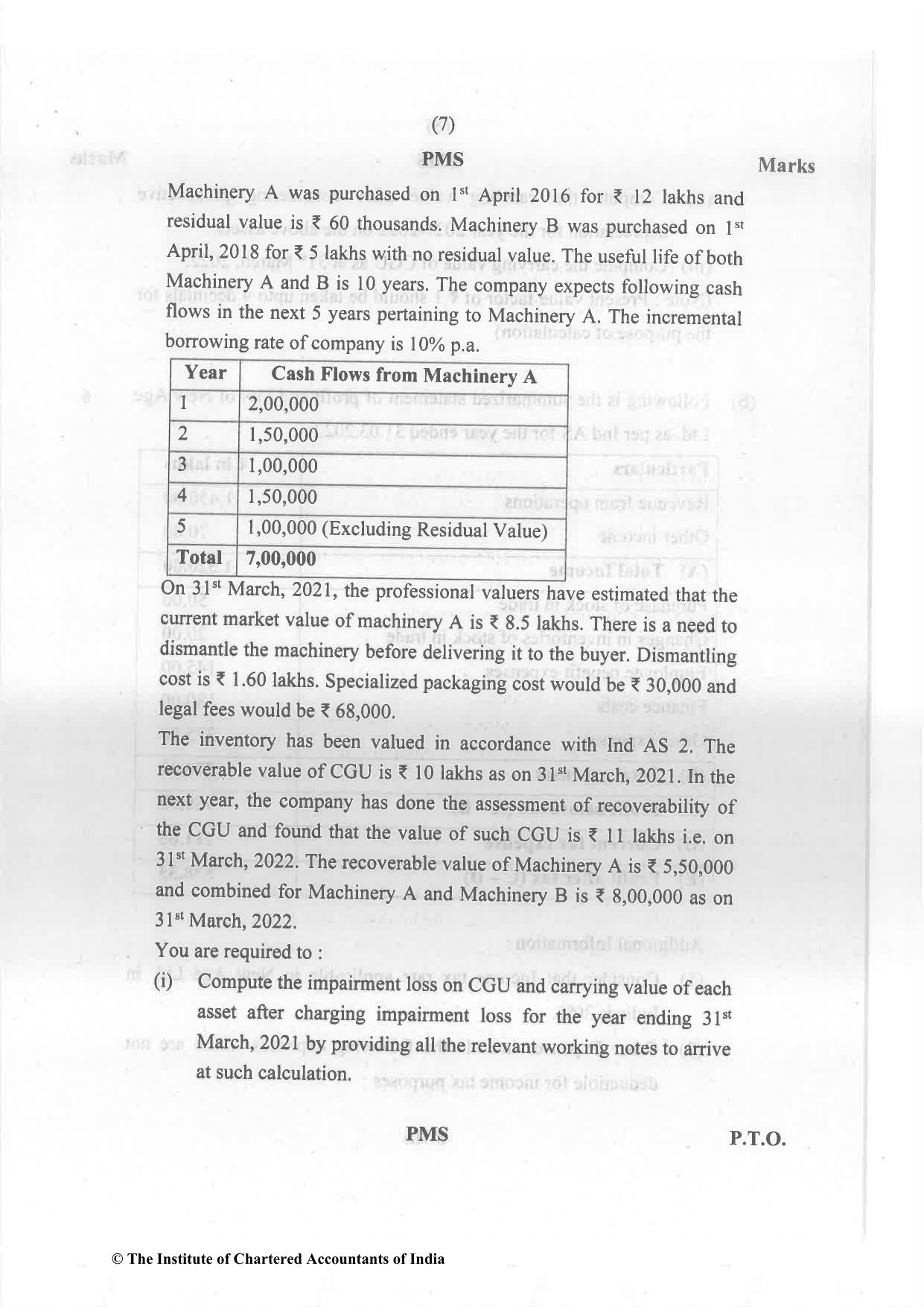 CA Final Nov 2022 Question Paper - Paper 1 – Financial Reporting - Page 7