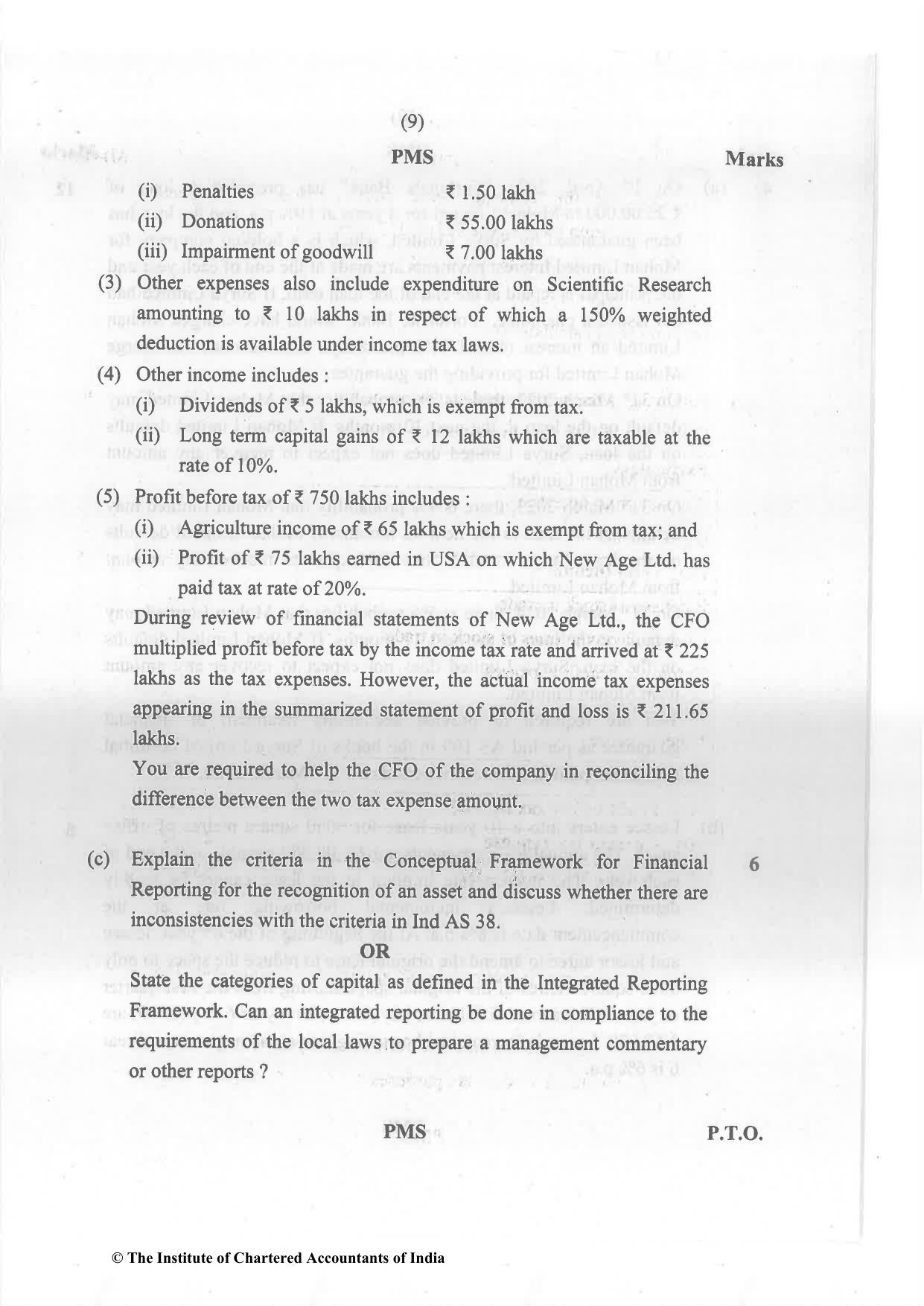 CA Final Nov 2022 Question Paper - Paper 1 – Financial Reporting - Page 9