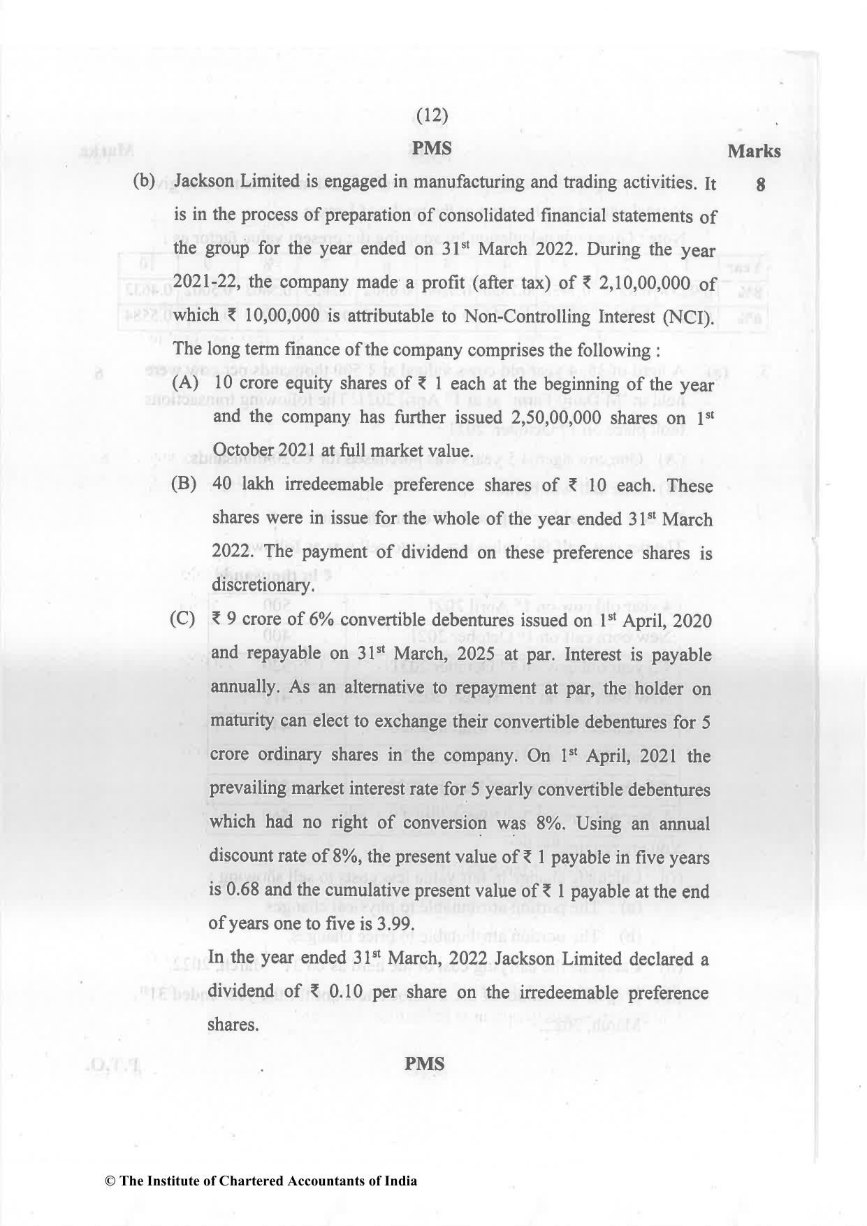 CA Final Nov 2022 Question Paper - Paper 1 – Financial Reporting - Page 12