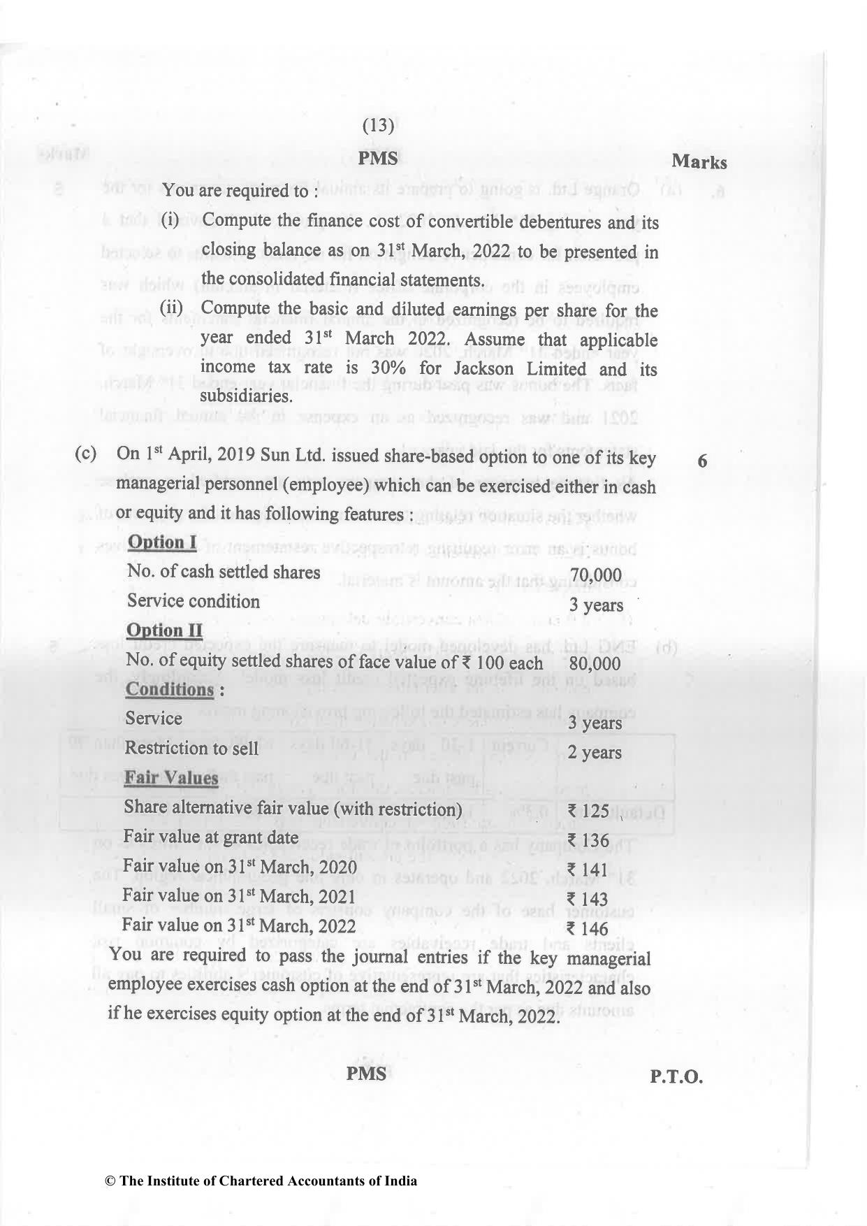 CA Final Nov 2022 Question Paper - Paper 1 – Financial Reporting - Page 13