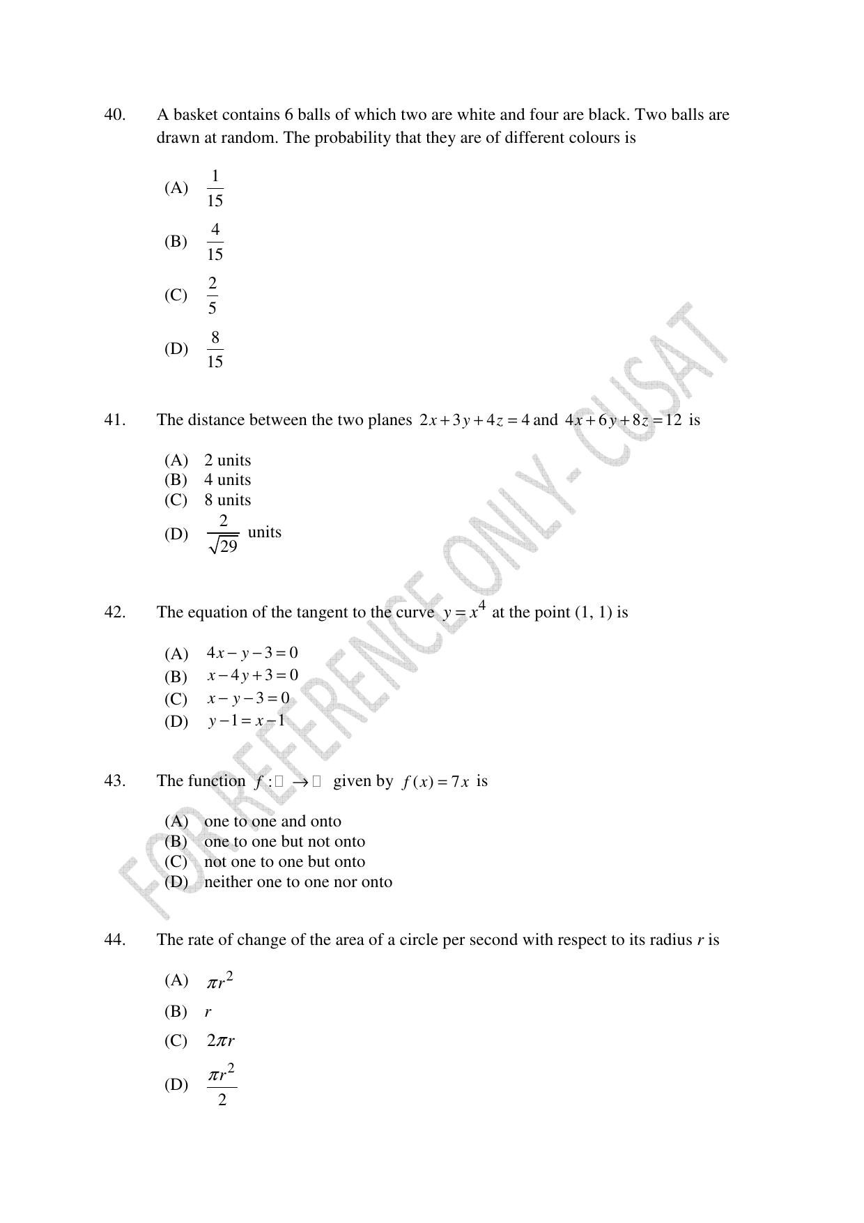 CUSAT CAT 2022 Test for Lateral Entry to B Tech Programmes Question Paper - Page 10