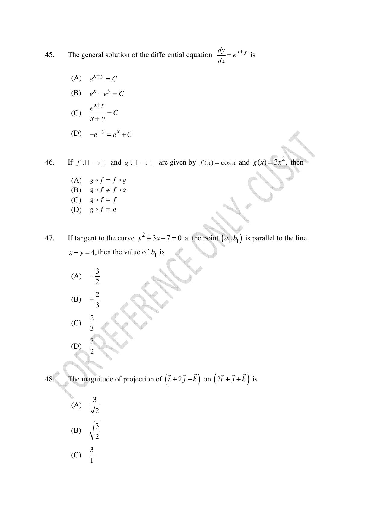 CUSAT CAT 2022 Test for Lateral Entry to B Tech Programmes Question Paper - Page 11