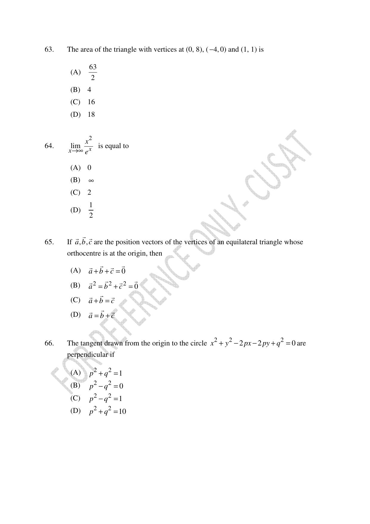 CUSAT CAT 2022 Test for Lateral Entry to B Tech Programmes Question Paper - Page 17