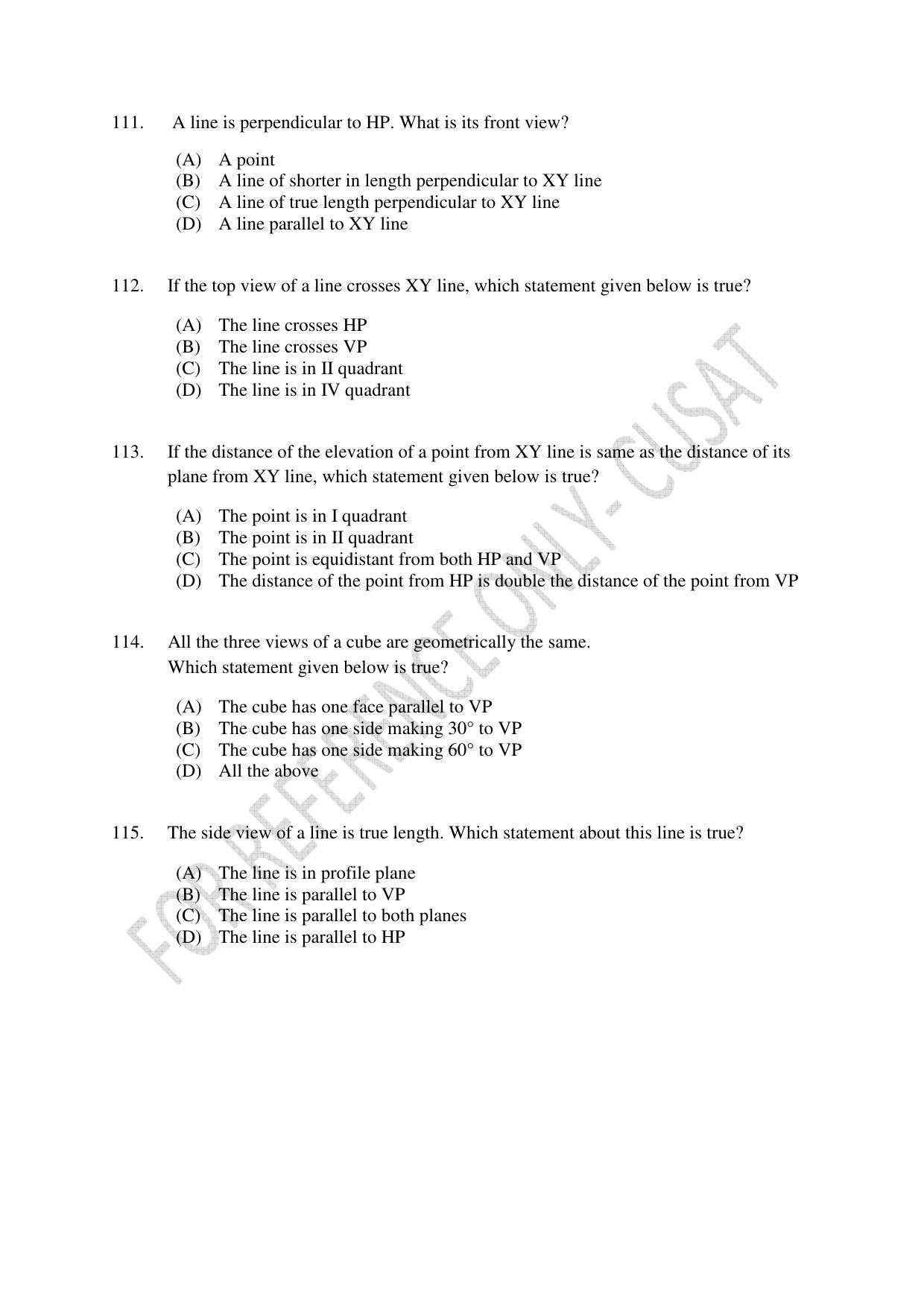 CUSAT CAT 2022 Test for Lateral Entry to B Tech Programmes Question Paper - Page 29