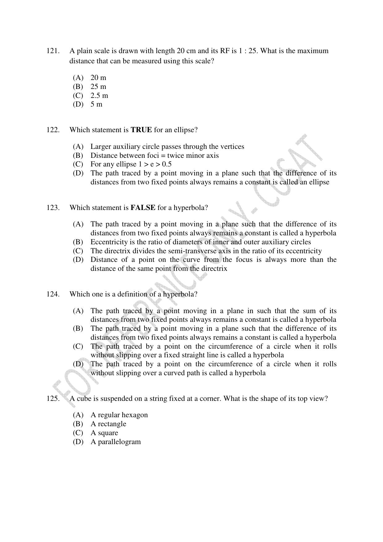 CUSAT CAT 2022 Test for Lateral Entry to B Tech Programmes Question Paper - Page 31