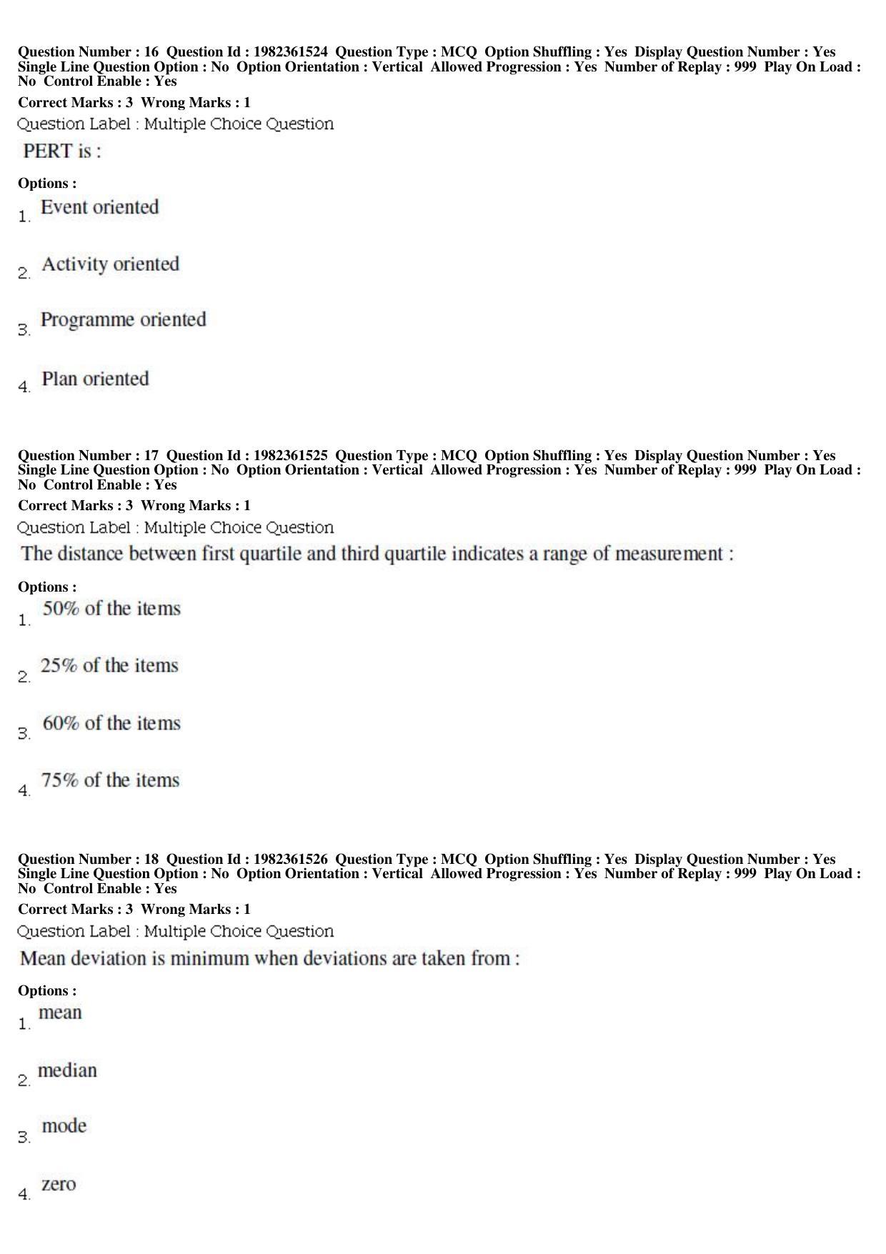 BHU RET Agri Stat 2019 Question Paper - Page 7