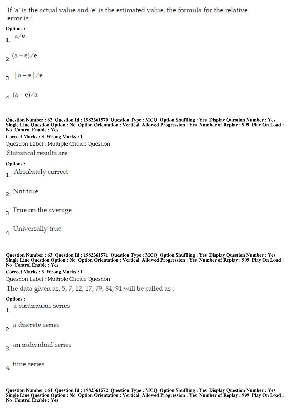 BHU RET Agri Stat 2019 Question Paper - Page 23