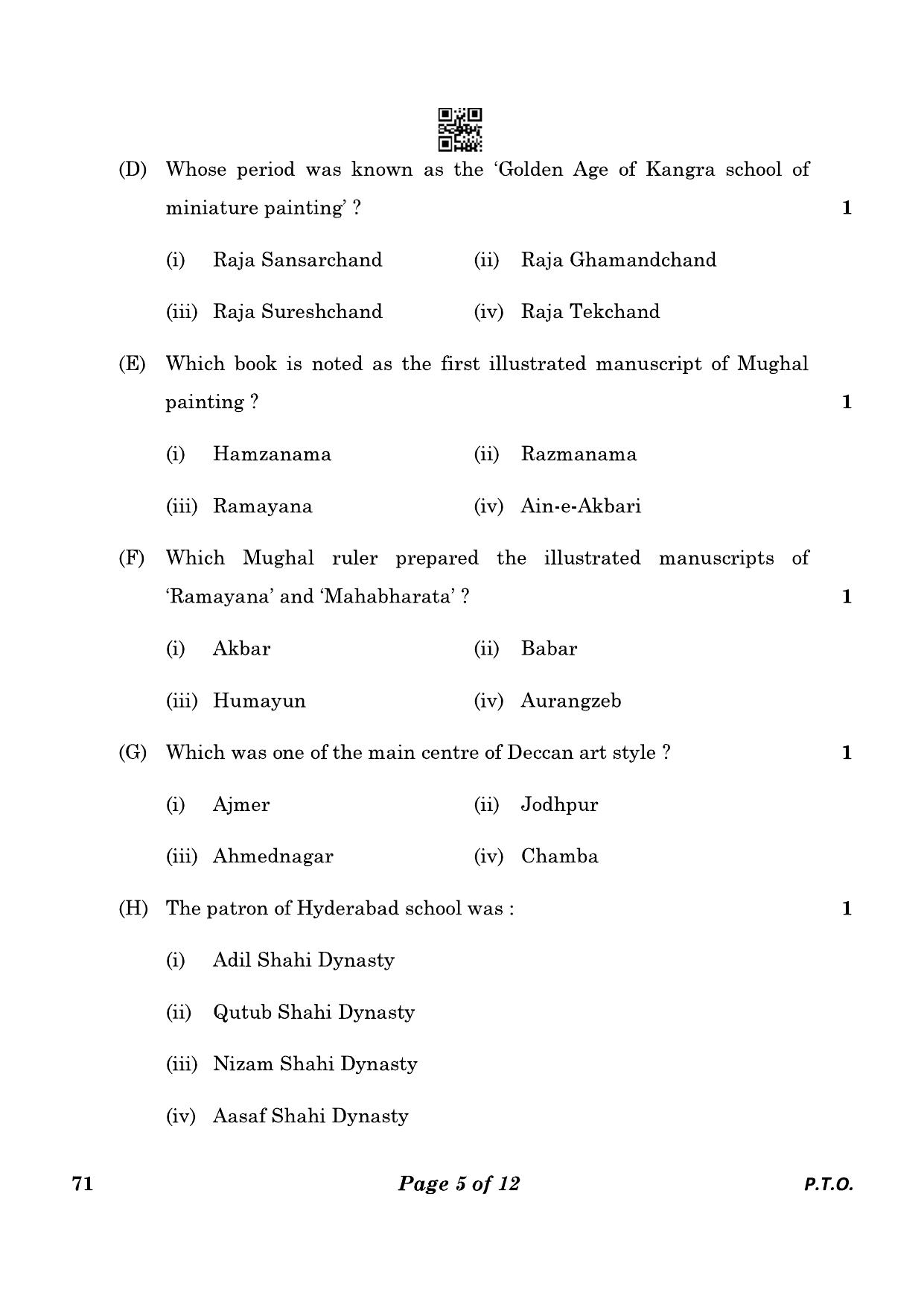 CBSE Class 12 71_Painting 2023 Question Paper - Page 5