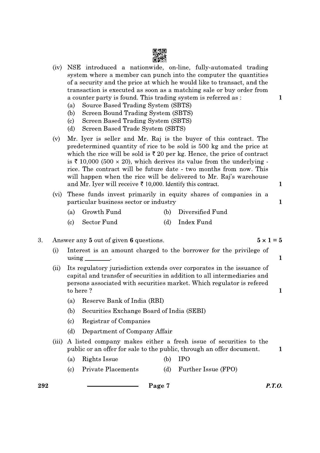 CBSE Class 10 Introduction Financial Markets 2024 Question Paper - Page 7