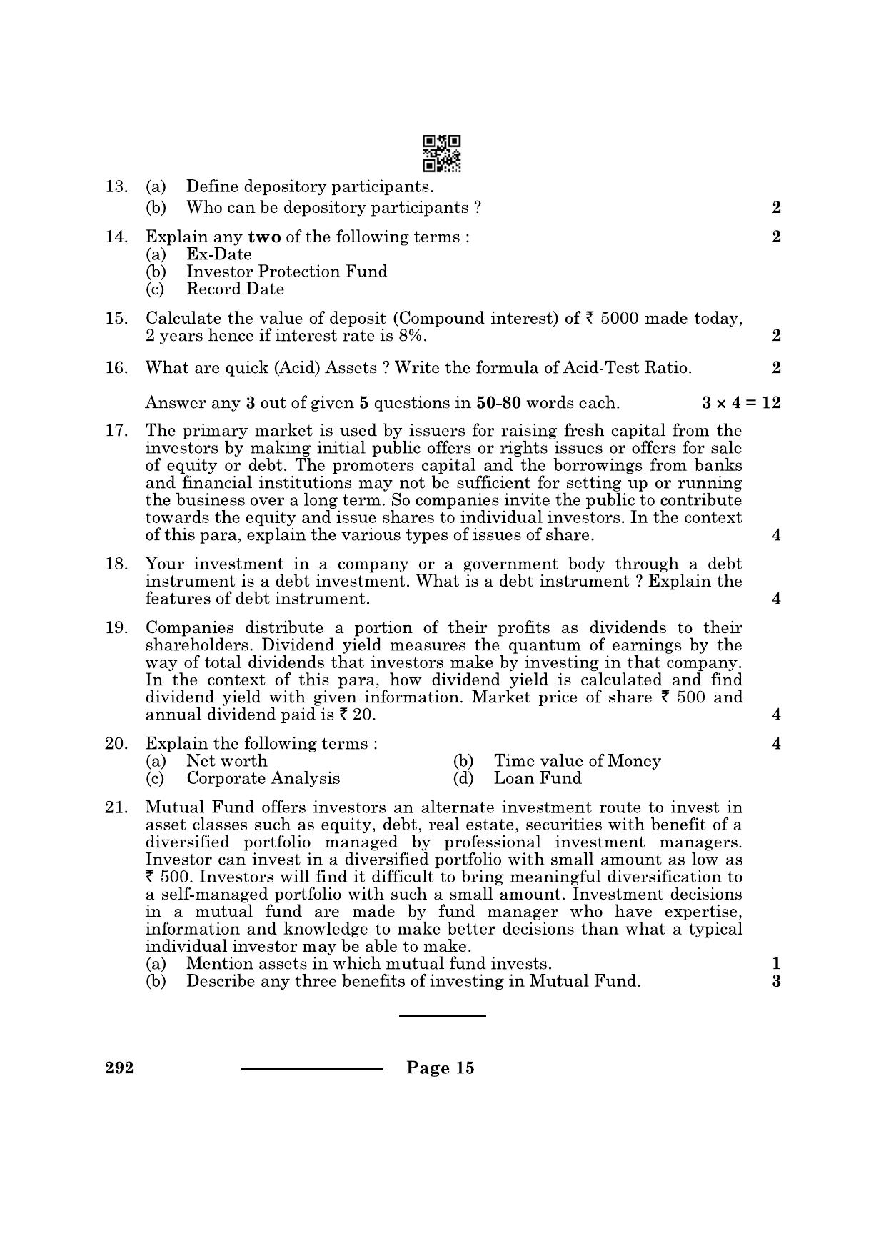 CBSE Class 10 Introduction Financial Markets 2024 Question Paper - Page 15
