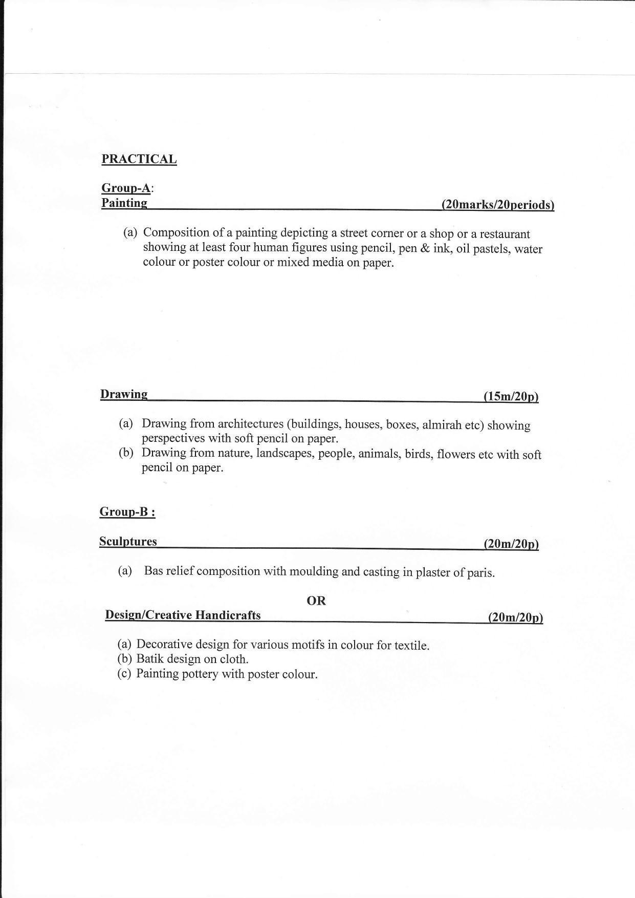 WBCHSE Exam Syllabus for Visual Arts - Page 6