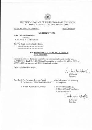 WBCHSE Exam Syllabus for Visual Arts