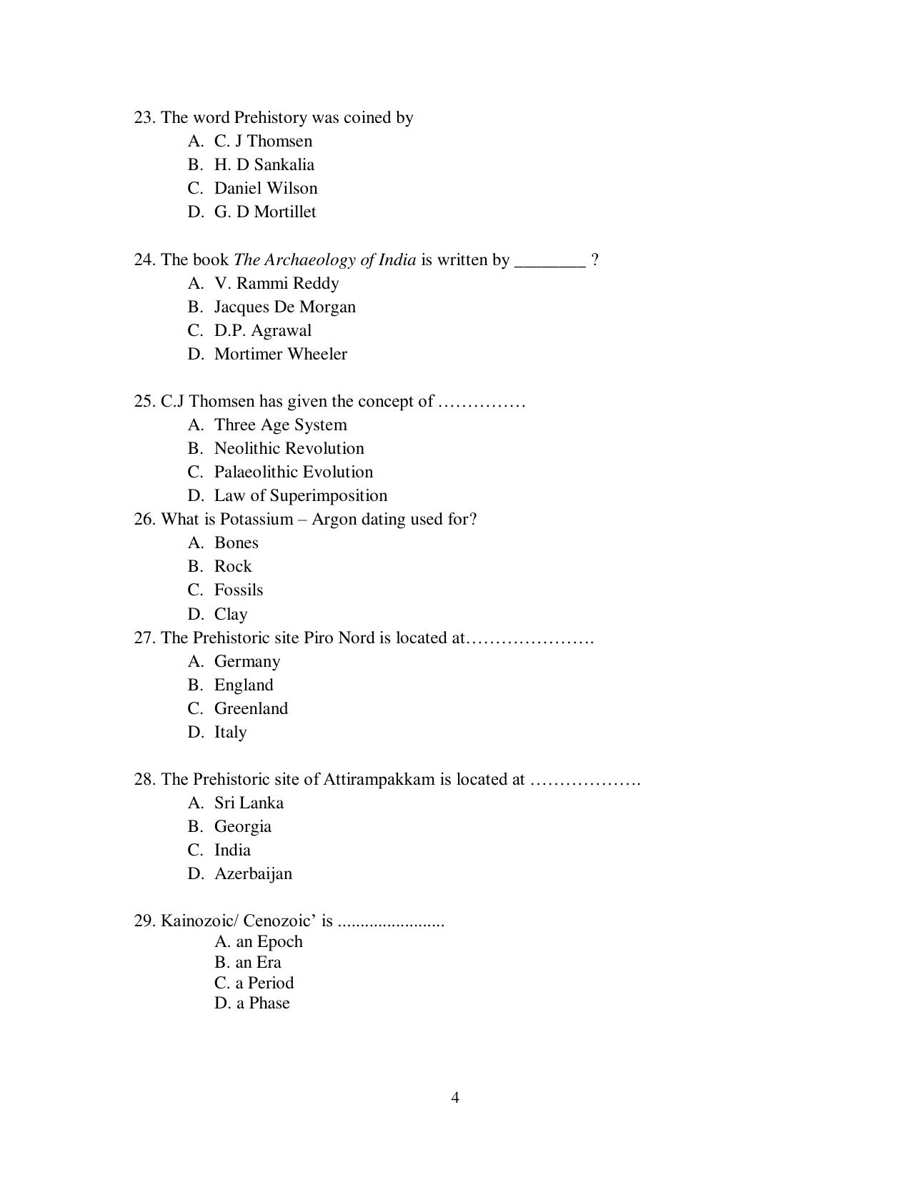 Odisha CPET 2021 ANTHROPOLOGY(ARTS) Question Paper - Page 4