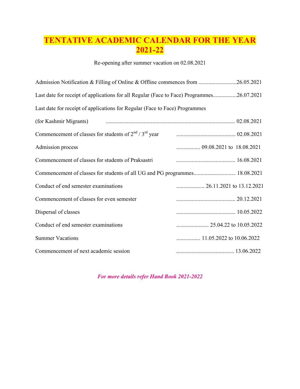 Rashtriya Sanskrit Vidyapeetha, Tirupati Admission Prospectus 2021-22 - Page 3