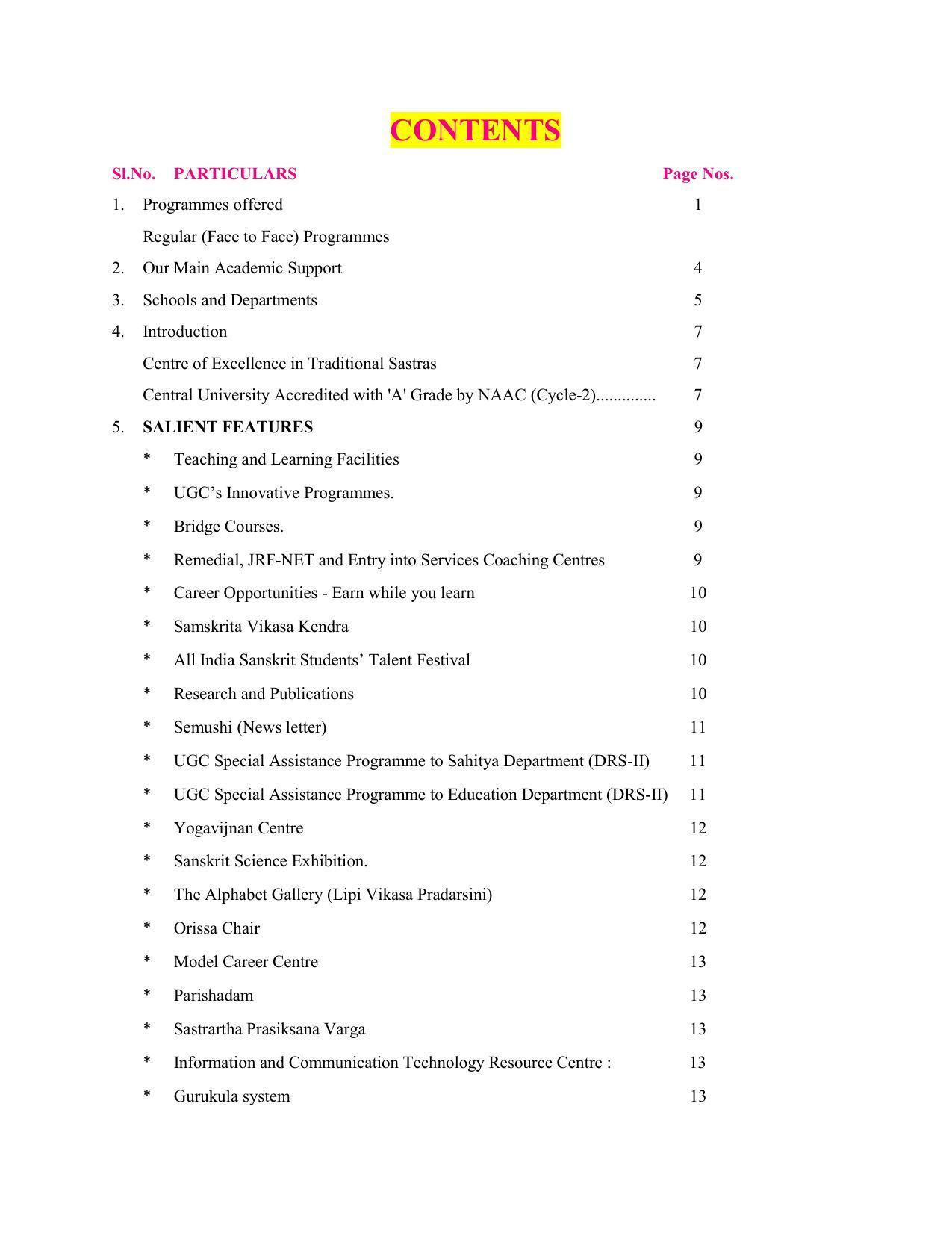 Rashtriya Sanskrit Vidyapeetha, Tirupati Admission Prospectus 2021-22 - Page 4