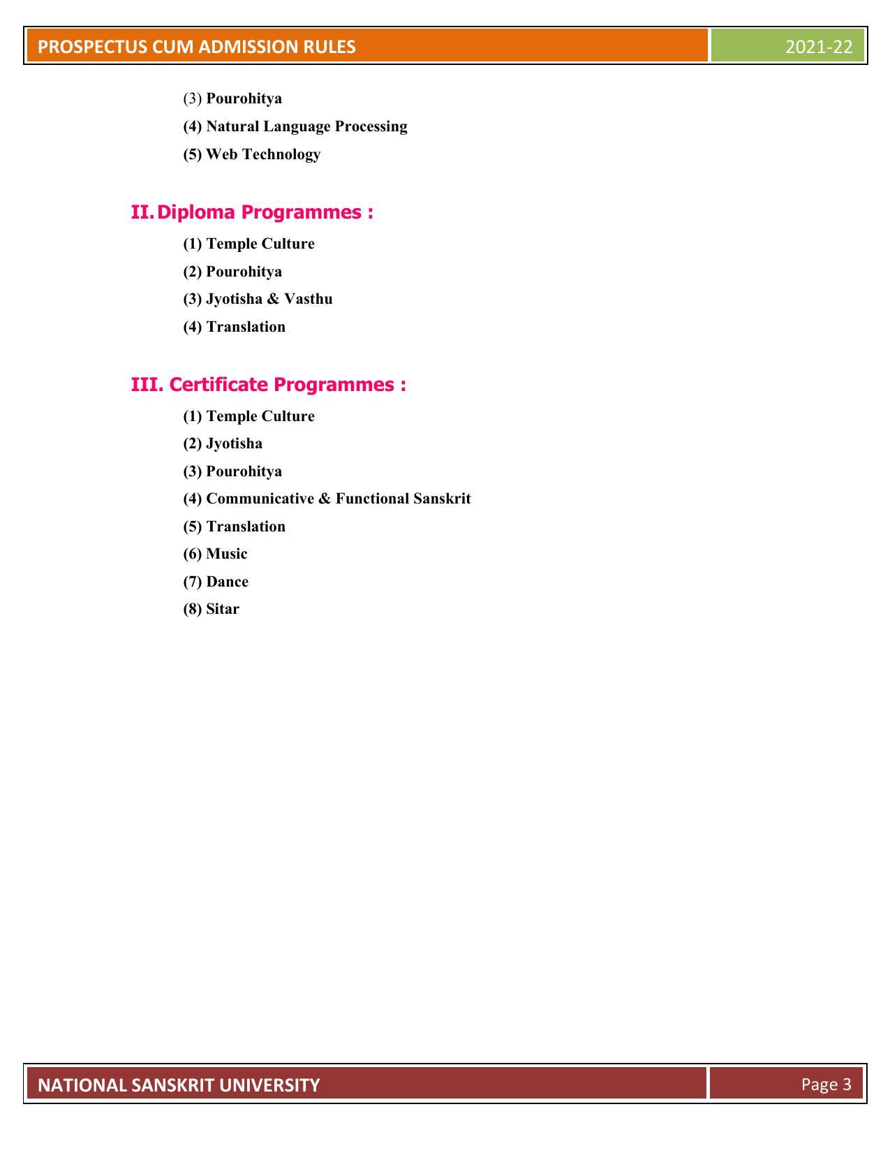 Rashtriya Sanskrit Vidyapeetha, Tirupati Admission Prospectus 2021-22 - Page 8