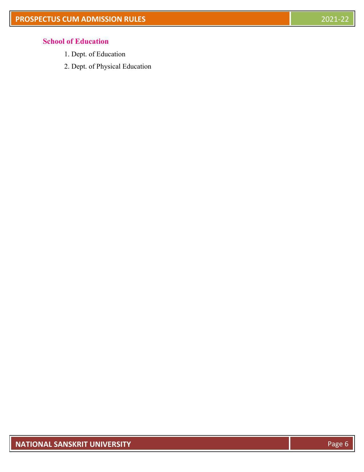 Rashtriya Sanskrit Vidyapeetha, Tirupati Admission Prospectus 2021-22 - Page 11