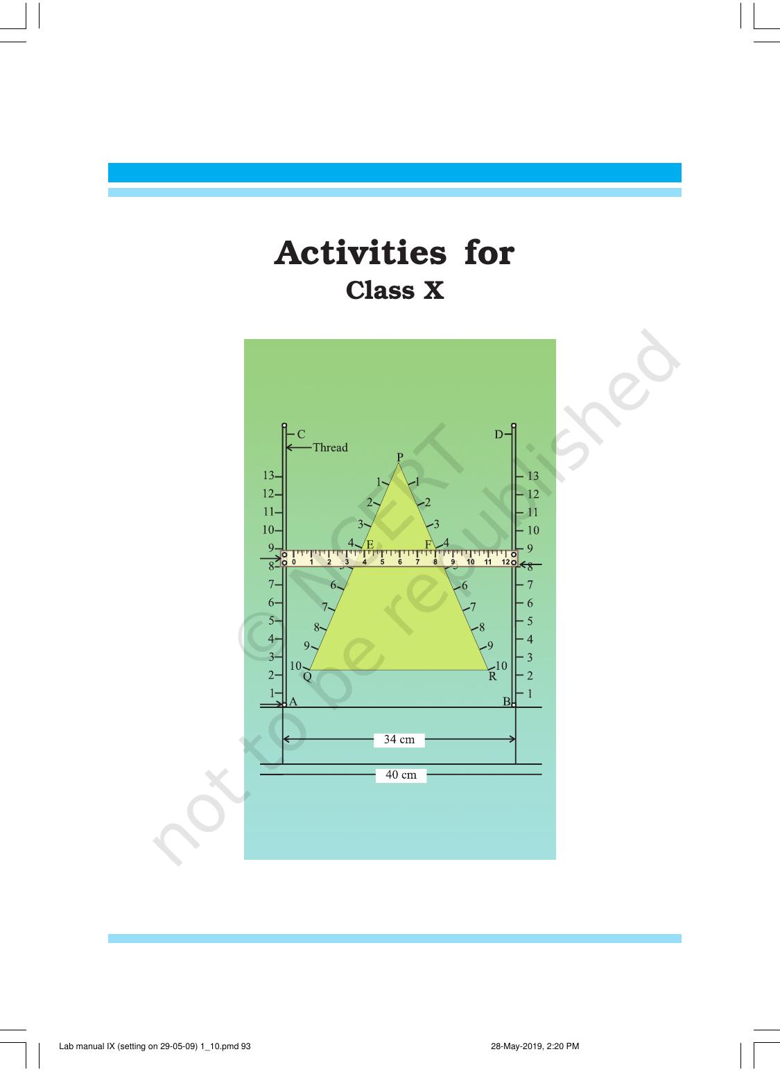 NCERT Laboratory Manuals for Class X Mathematics - Activities for Class X (1 to 10) - Page 1