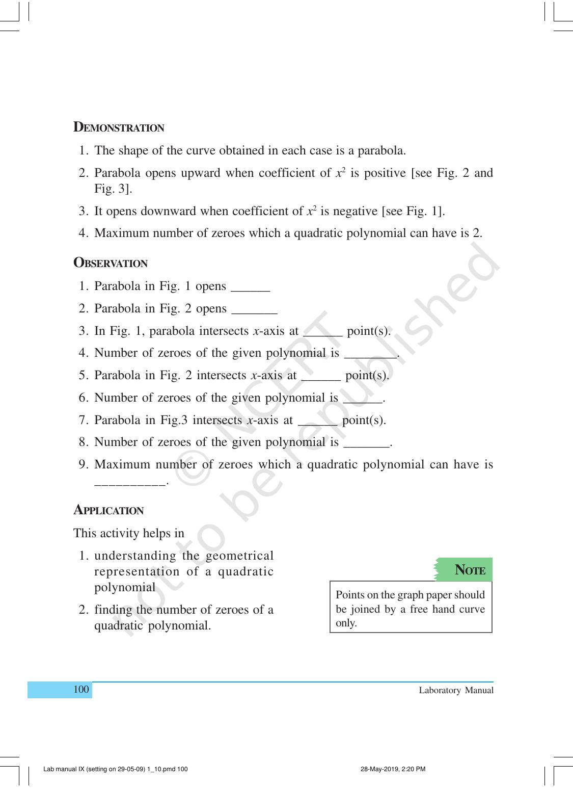 NCERT Laboratory Manuals for Class X Mathematics - Activities for Class X (1 to 10) - Page 8