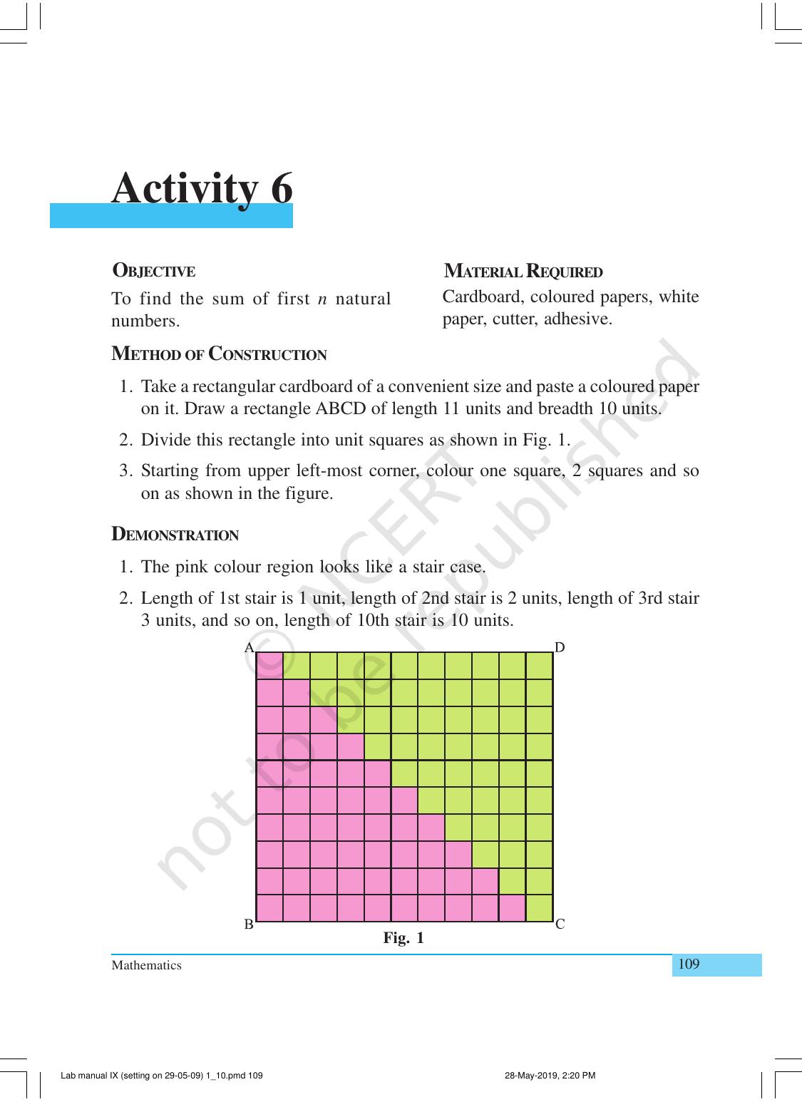 NCERT Laboratory Manuals for Class X Mathematics - Activities for Class X (1 to 10) - Page 17