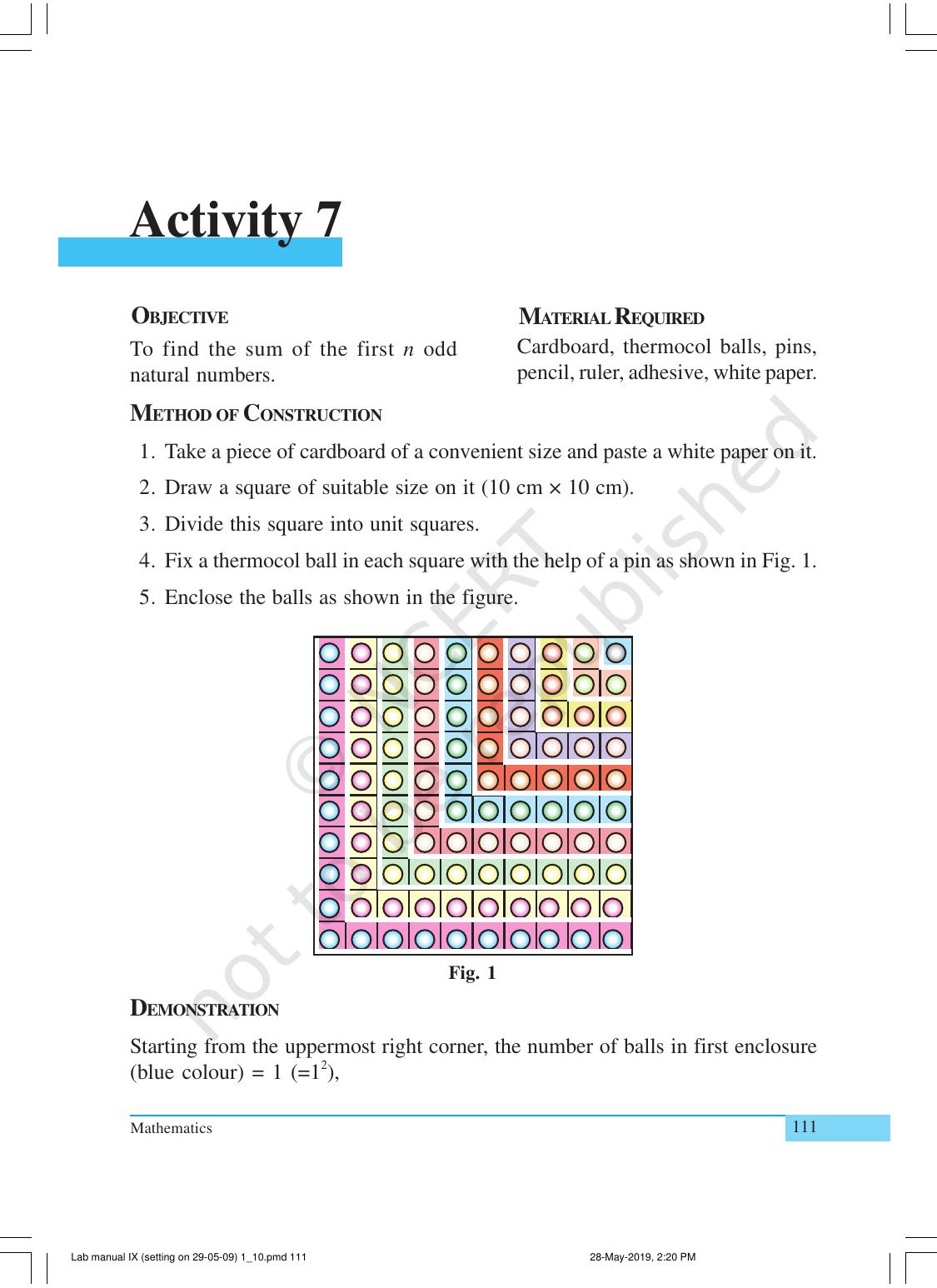 NCERT Laboratory Manuals for Class X Mathematics - Activities for Class X (1 to 10) - Page 19