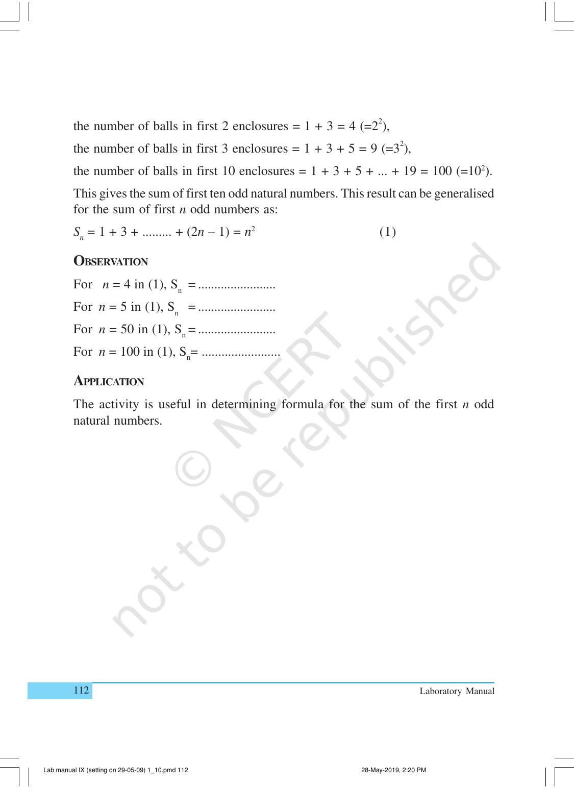 NCERT Laboratory Manuals for Class X Mathematics - Activities for Class X (1 to 10) - Page 20
