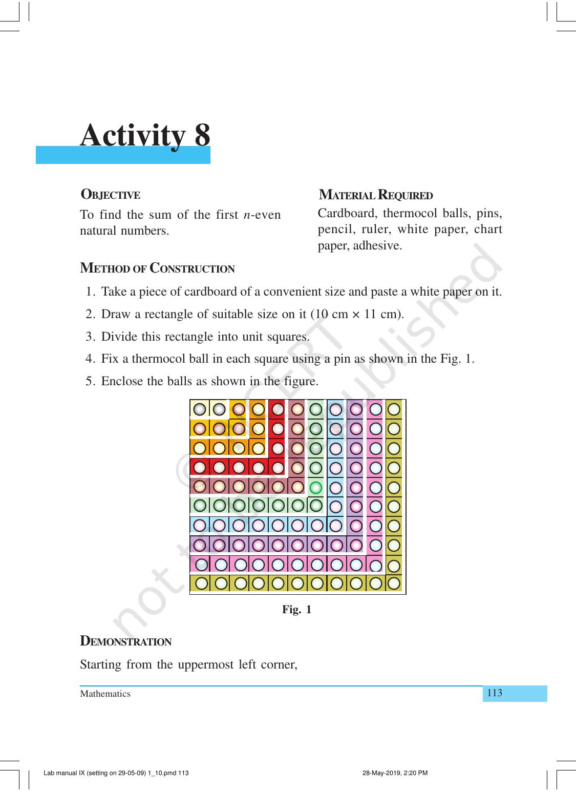 NCERT Laboratory Manuals for Class X Mathematics - Activities for Class X (1 to 10) - Page 21