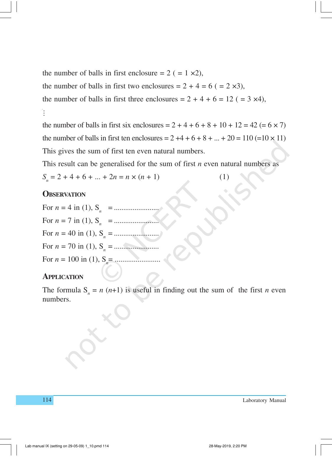 NCERT Laboratory Manuals for Class X Mathematics - Activities for Class X (1 to 10) - Page 22
