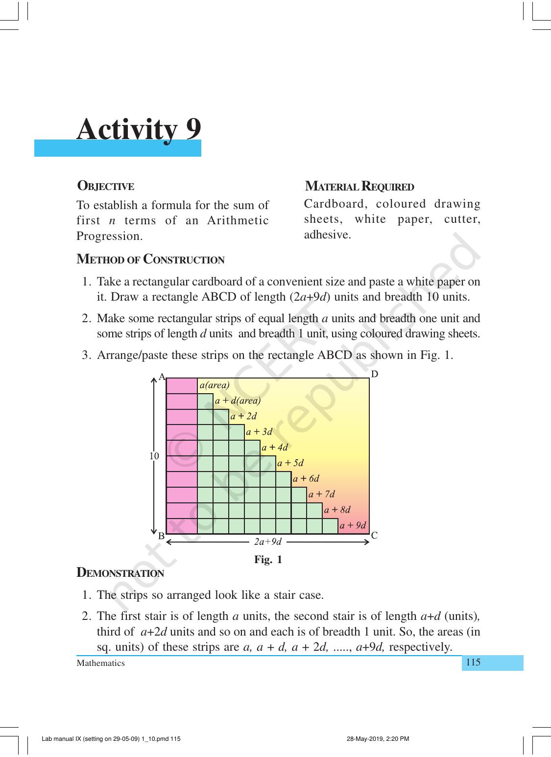 NCERT Laboratory Manuals for Class X Mathematics - Activities for Class X (1 to 10) - Page 23