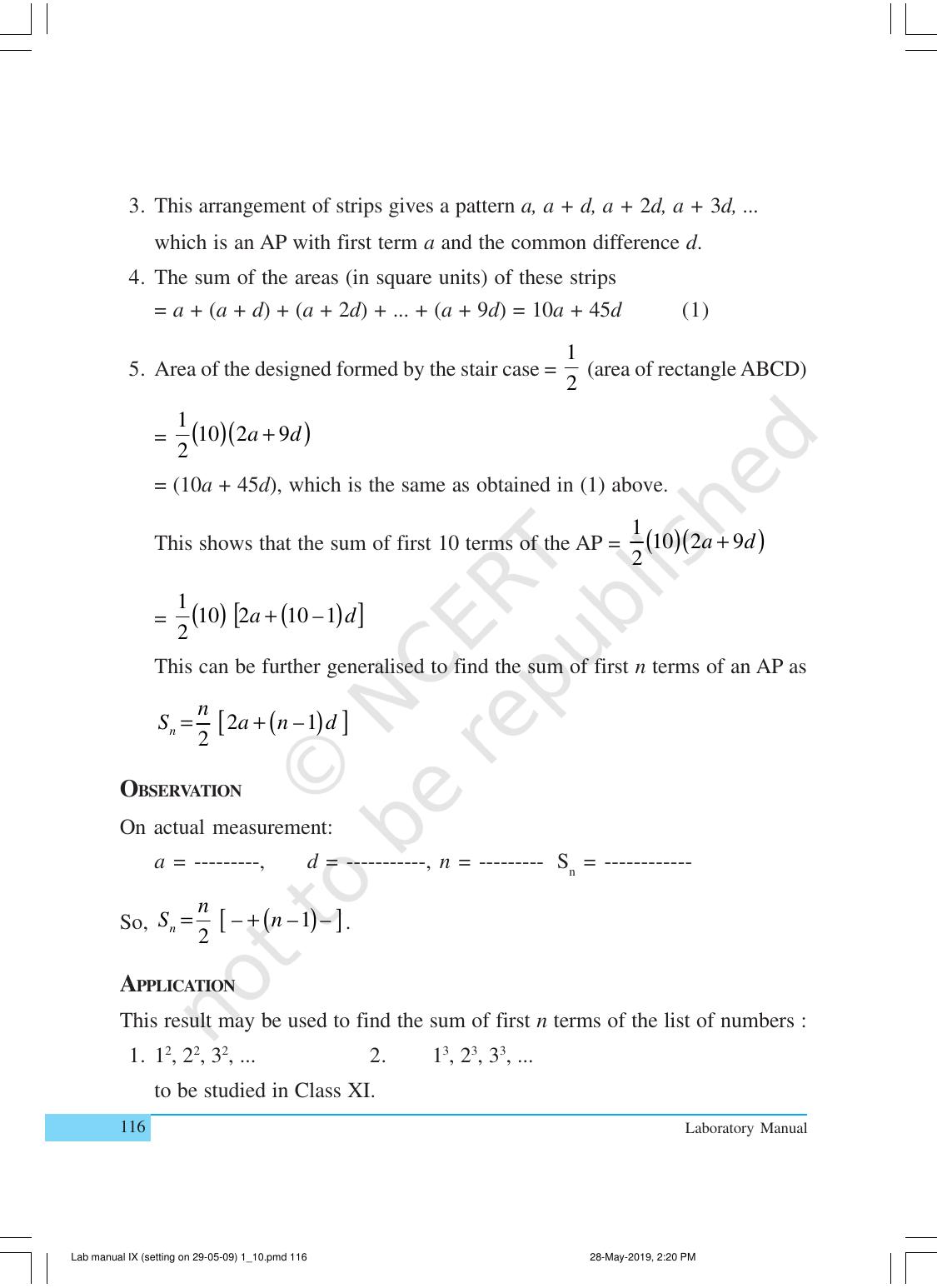 NCERT Laboratory Manuals for Class X Mathematics - Activities for Class X (1 to 10) - Page 24