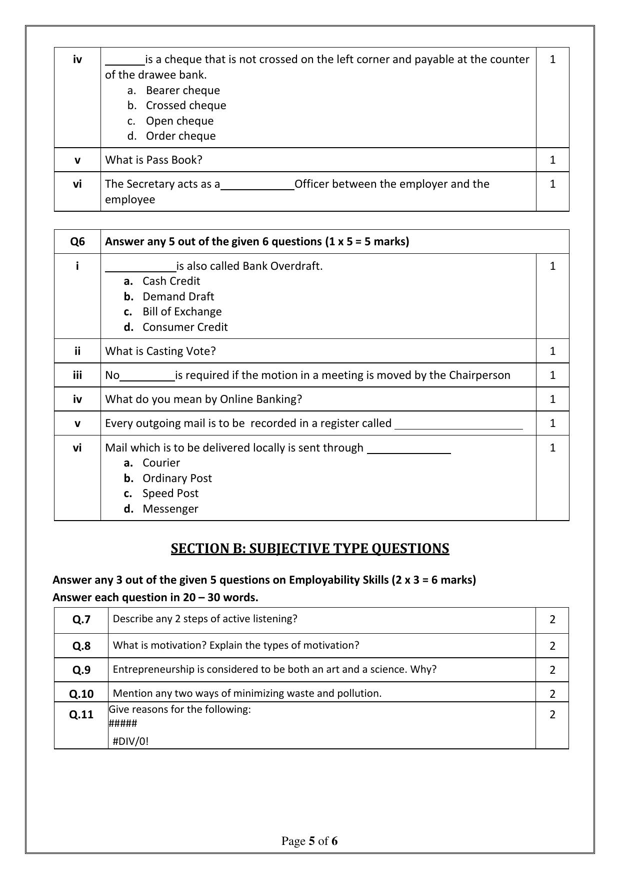 CBSE Class 12 (Skill Education) Office Procedures & Practices 2024 Sample Paper - Page 5