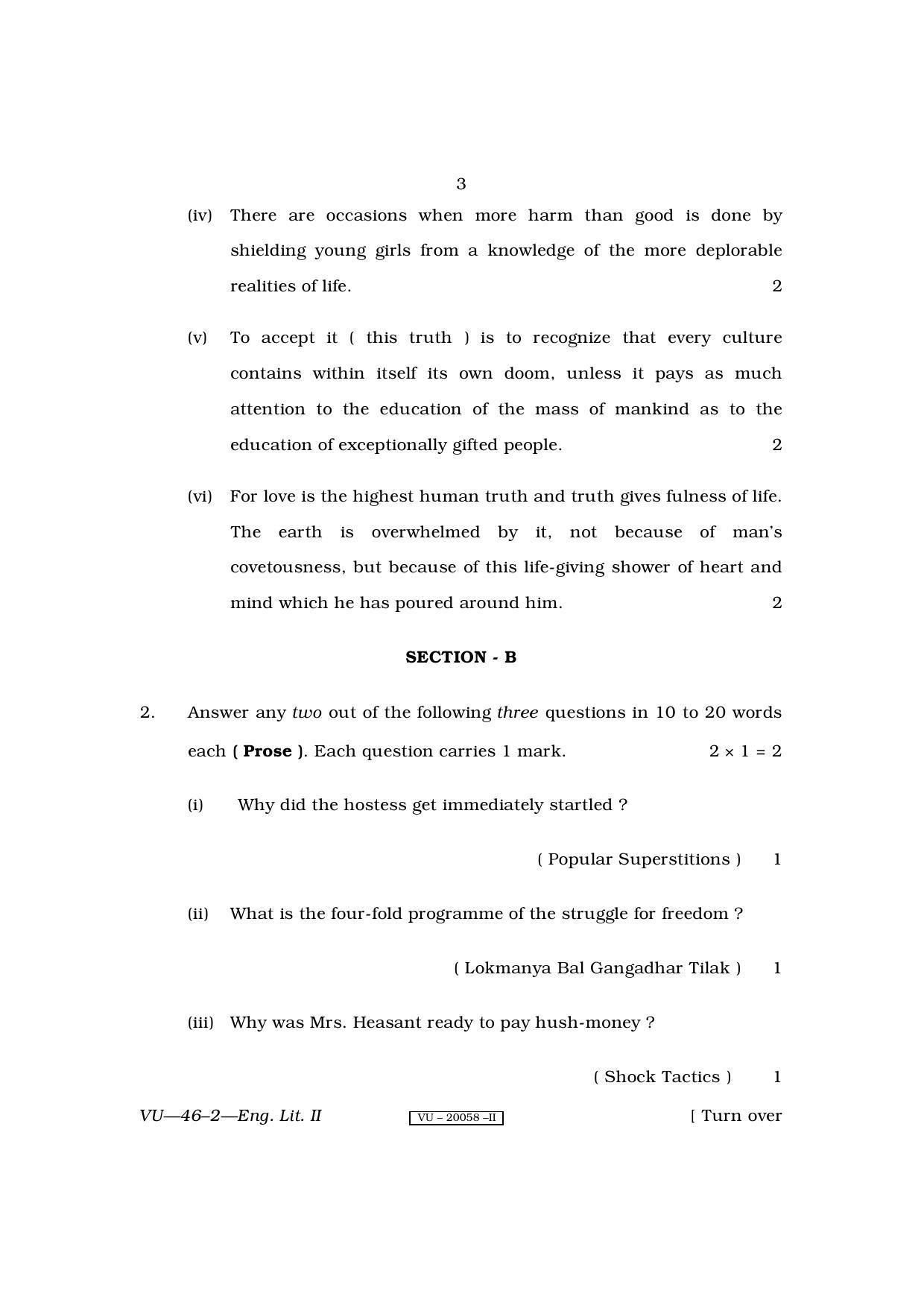 RBSE English Literature II 2010 Varishtha Upadhyay Question Paper - Page 3