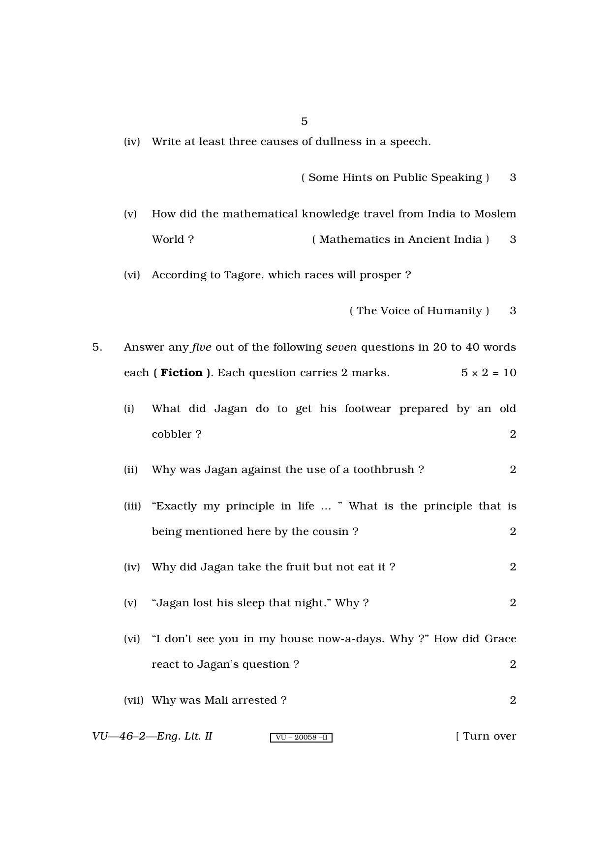 RBSE English Literature II 2010 Varishtha Upadhyay Question Paper - Page 5